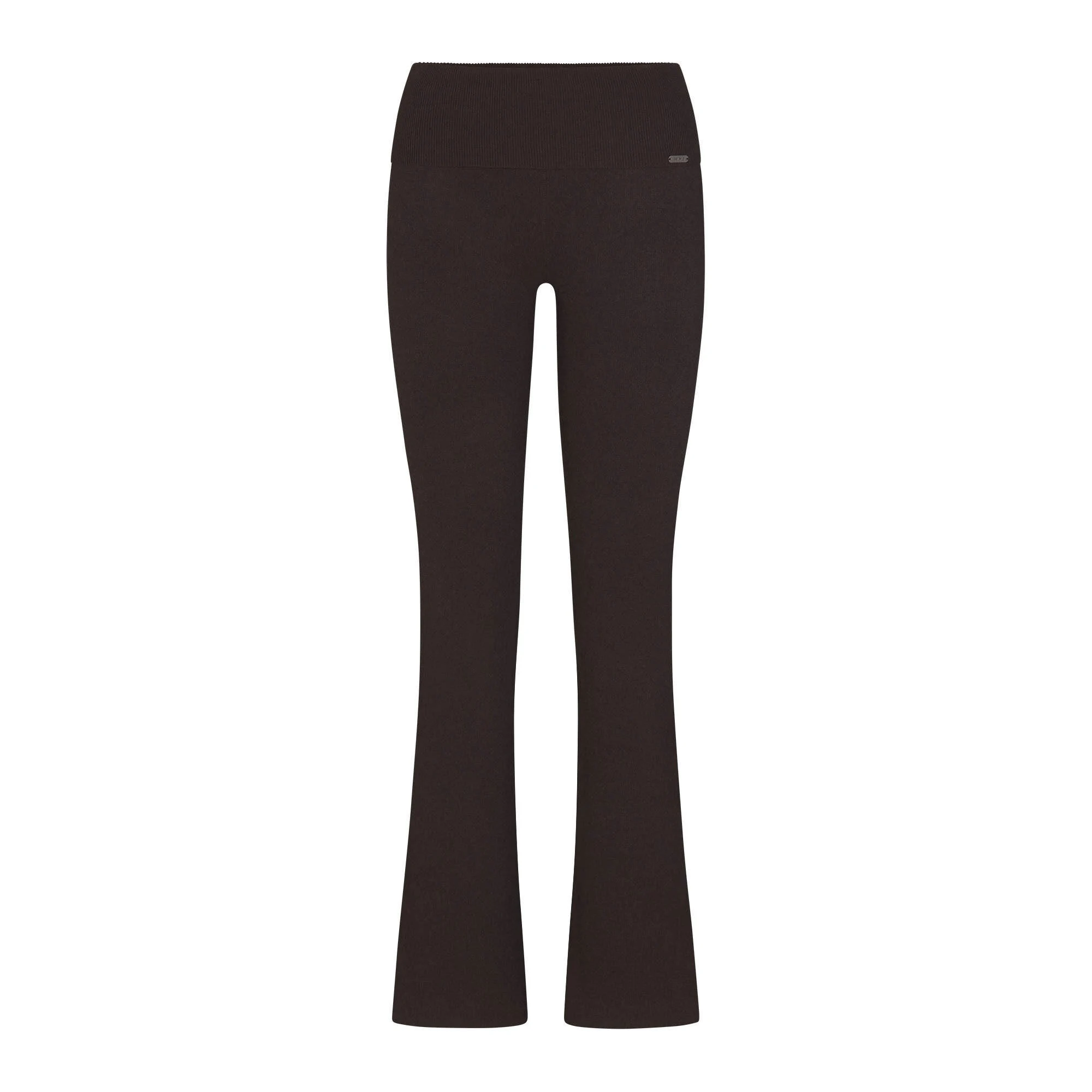 ESSENTIAL SWEATERS FOLDOVER PANT | ESPRESSO FLAT ON A WHITE BACKGROUND | FLT