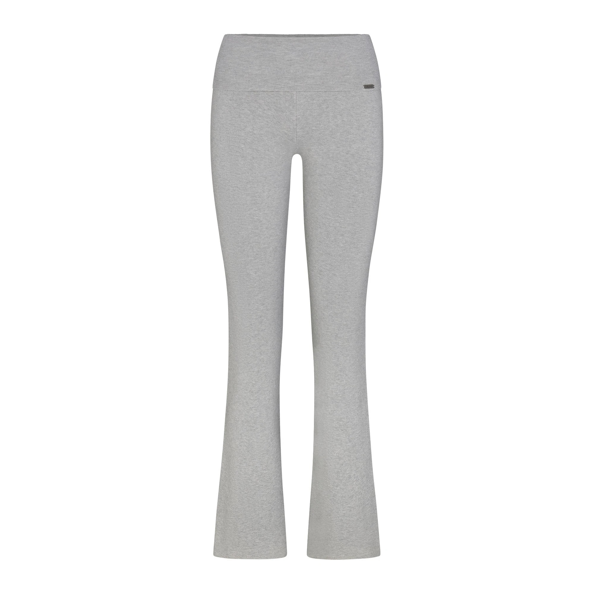 ESSENTIAL SWEATERS FOLDOVER PANT | MID HEATHER GREY FLAT ON A WHITE BACKGROUND | FLT
