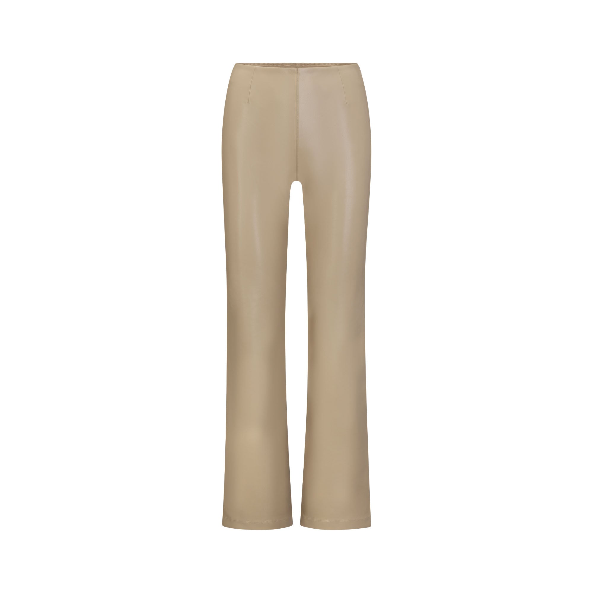 FAUX LEATHER PANT | LATTE FLAT ON A WHITE BACKGROUND | FLT