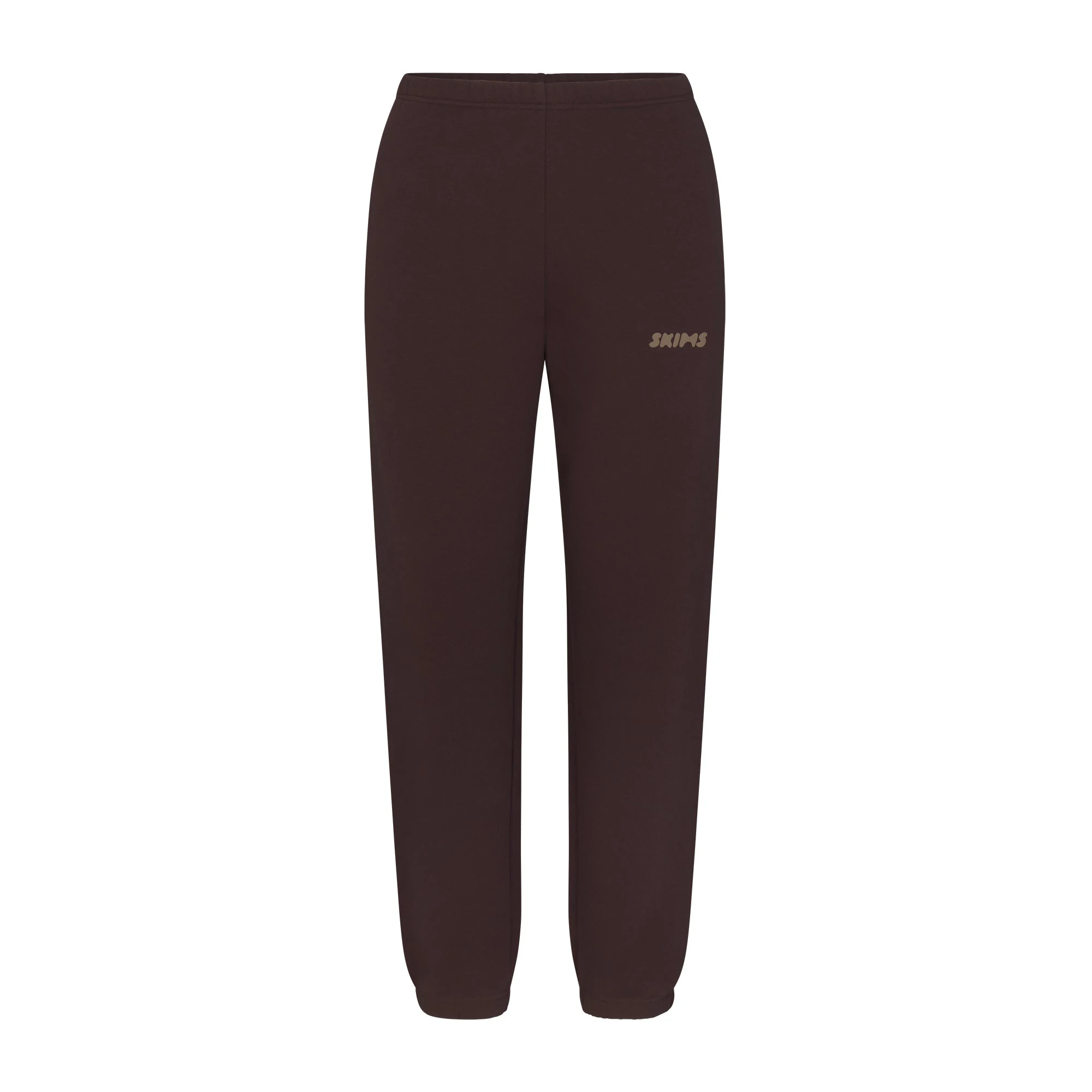 COTTON FLEECE JOGGER WITH EMBOSSED LOGO | ESPRESSO FLAT ON A WHITE BACKGROUND | FLT