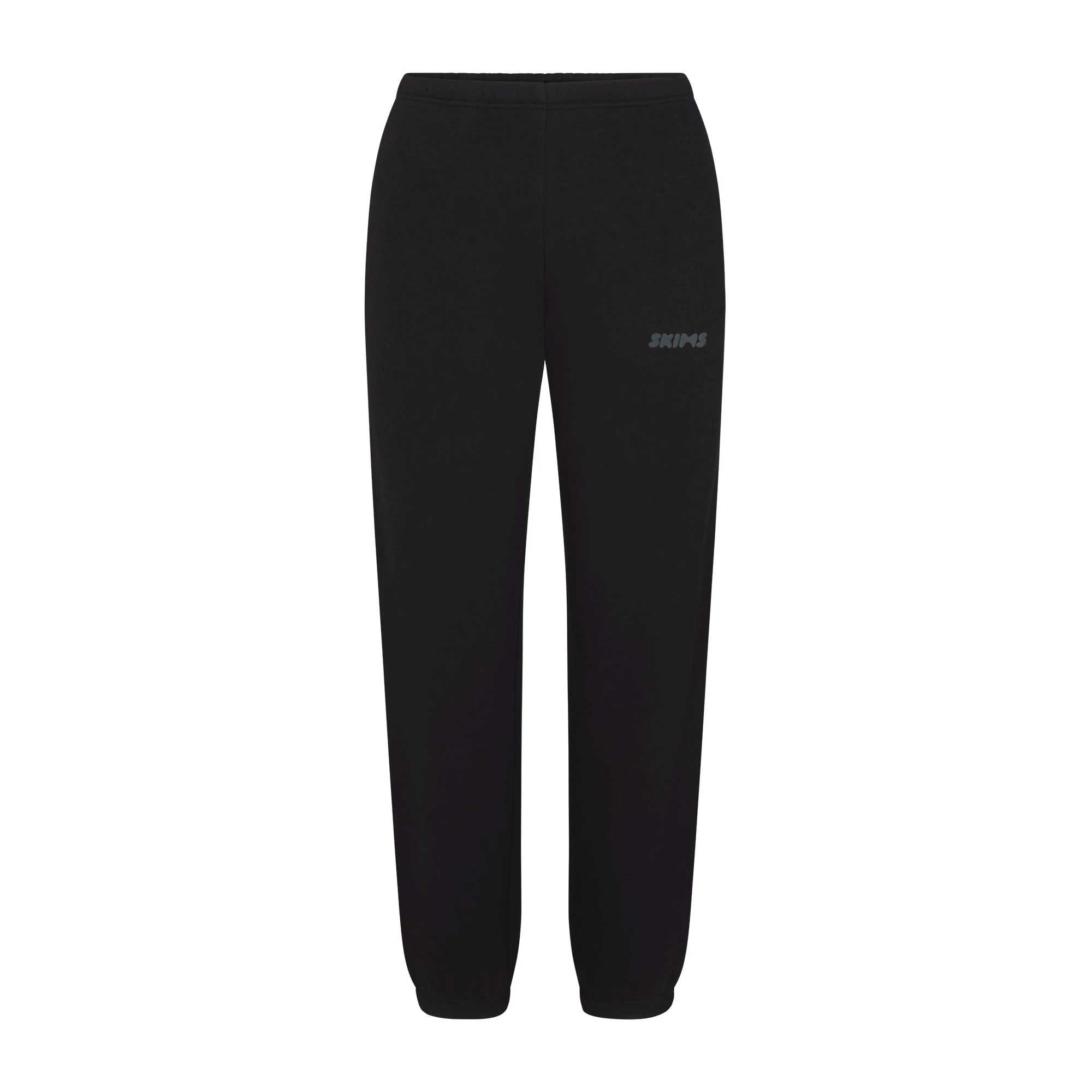 COTTON FLEECE JOGGER WITH EMBOSSED LOGO | ONYX FLAT ON A WHITE BACKGROUND | FLT