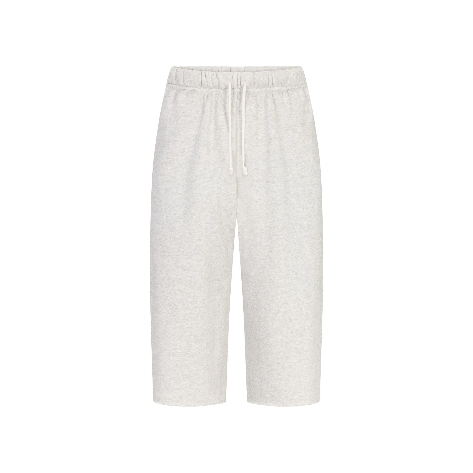 FLEECE LOUNGE MENS RELAXED LONG SHORT | LIGHT HEATHER GREY FLAT ON A WHITE BACKGROUND | FLT