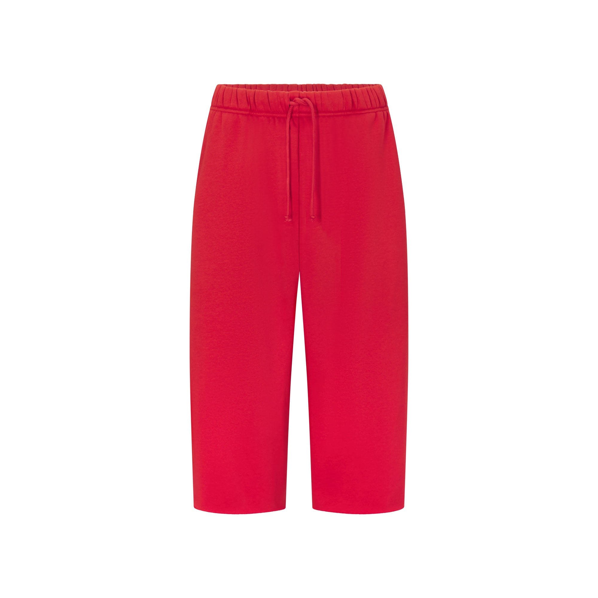 FLEECE LOUNGE MENS RELAXED LONG SHORT | WASHED RED FLAT ON A WHITE BACKGROUND | FLT