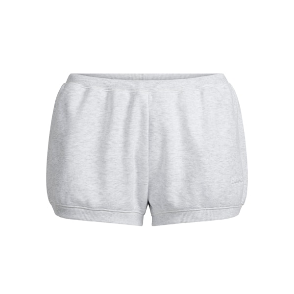 COTTON FLEECE BUBBLE HEM SHORT | LIGHT HEATHER GREY FLAT ON A WHITE BACKGROUND | FLT