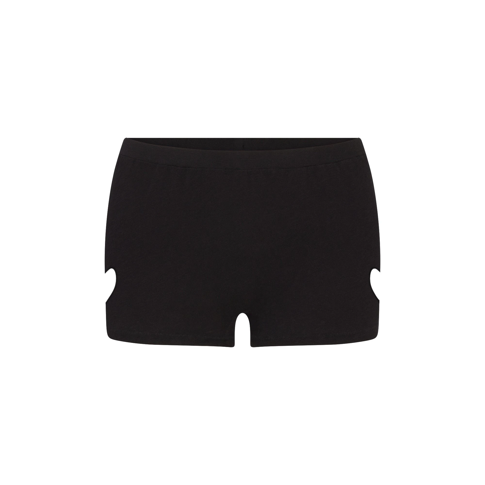 WORN IN JERSEY HEART MICRO SHORT | WASHED ONYX FLAT ON A WHITE BACKGROUND | FLT