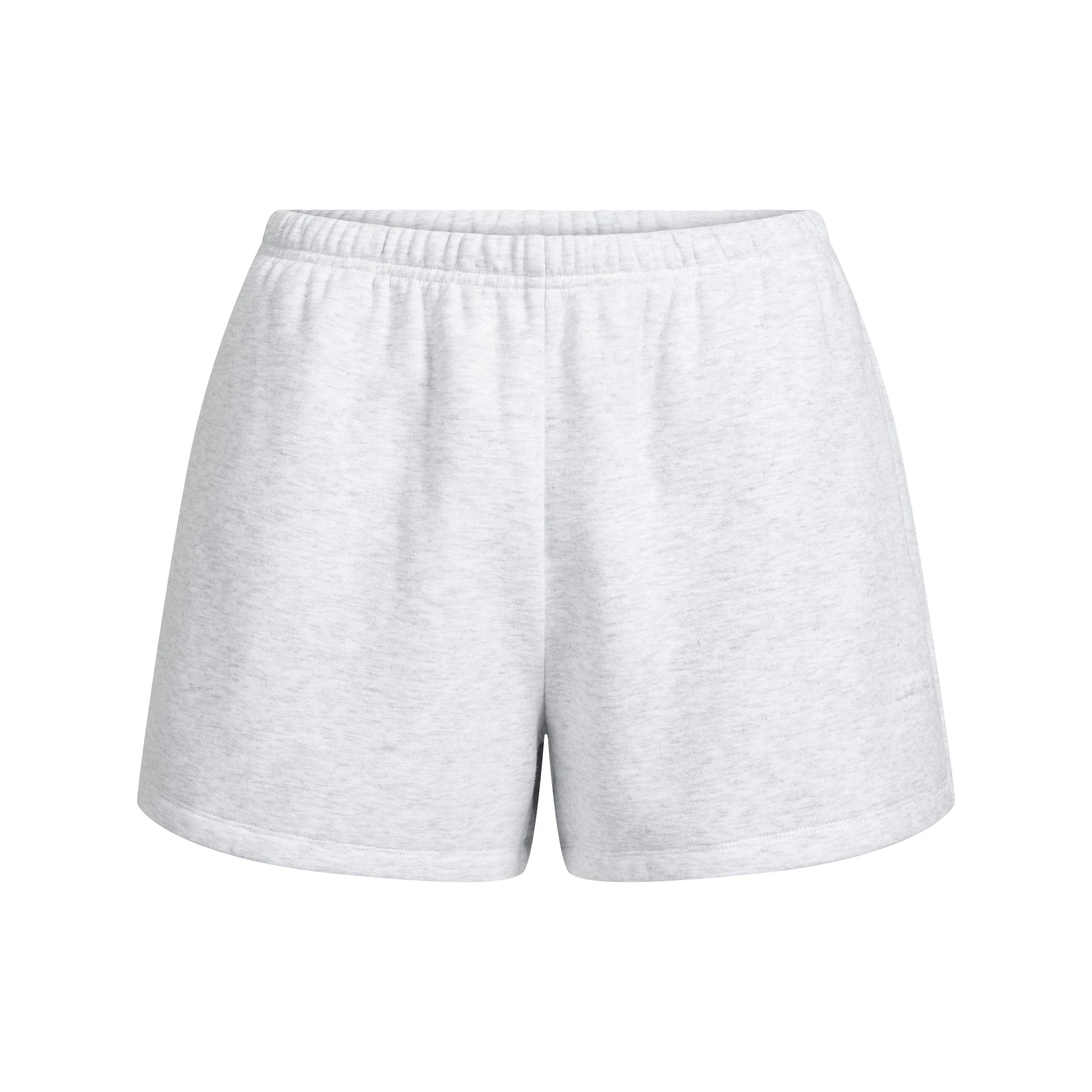 COTTON FLEECE CLASSIC SHORT | LIGHT HEATHER GREY FLAT ON A WHITE BACKGROUND | FLT