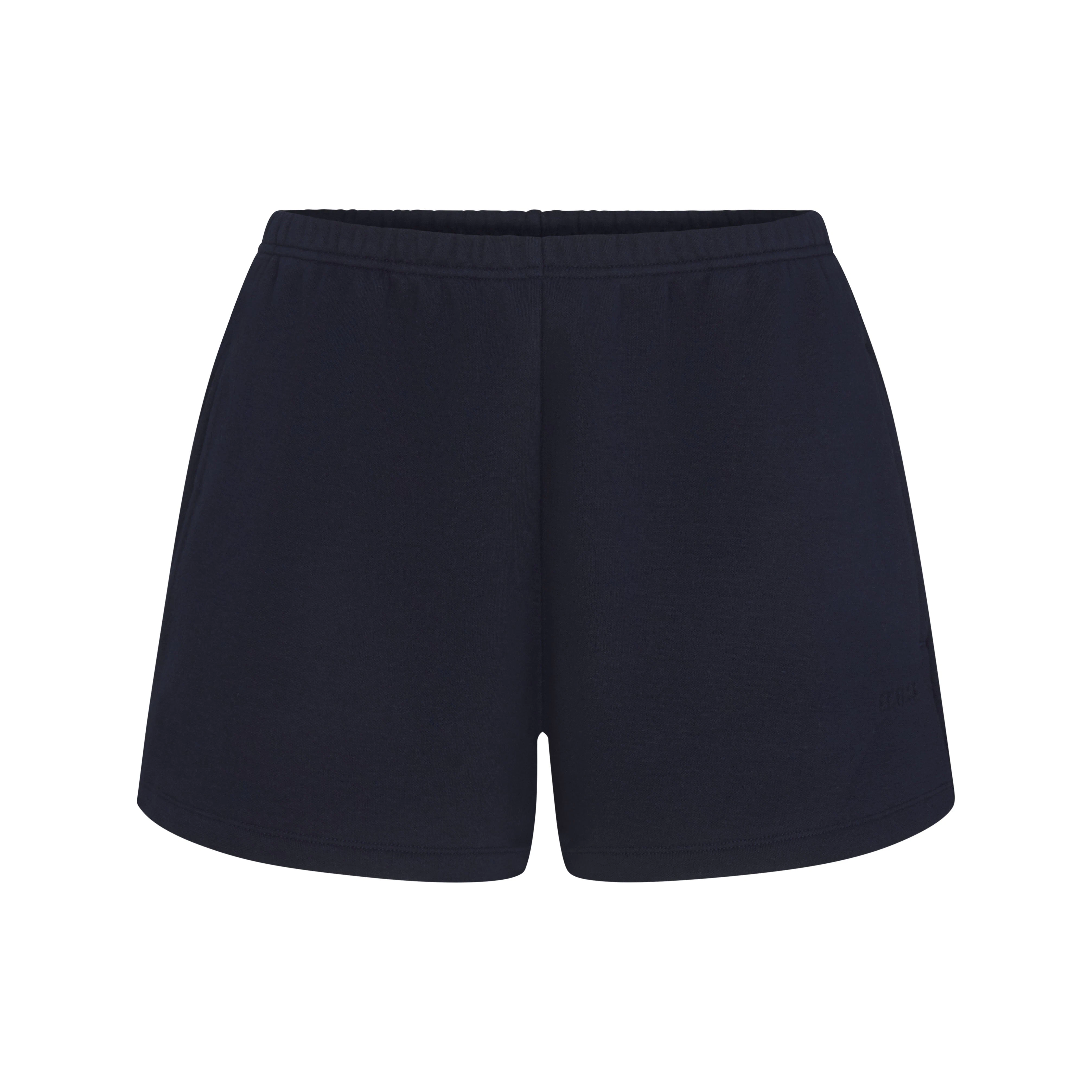 COTTON FLEECE CLASSIC SHORT | NAVY & LAYS FLAT ON A WHITE BACKGROUND | FLT