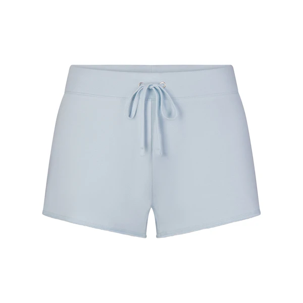 DRAPEY FRENCH TERRY SHORT | POWDER BLUE FLAT ON A WHITE BACKGROUND | FLT