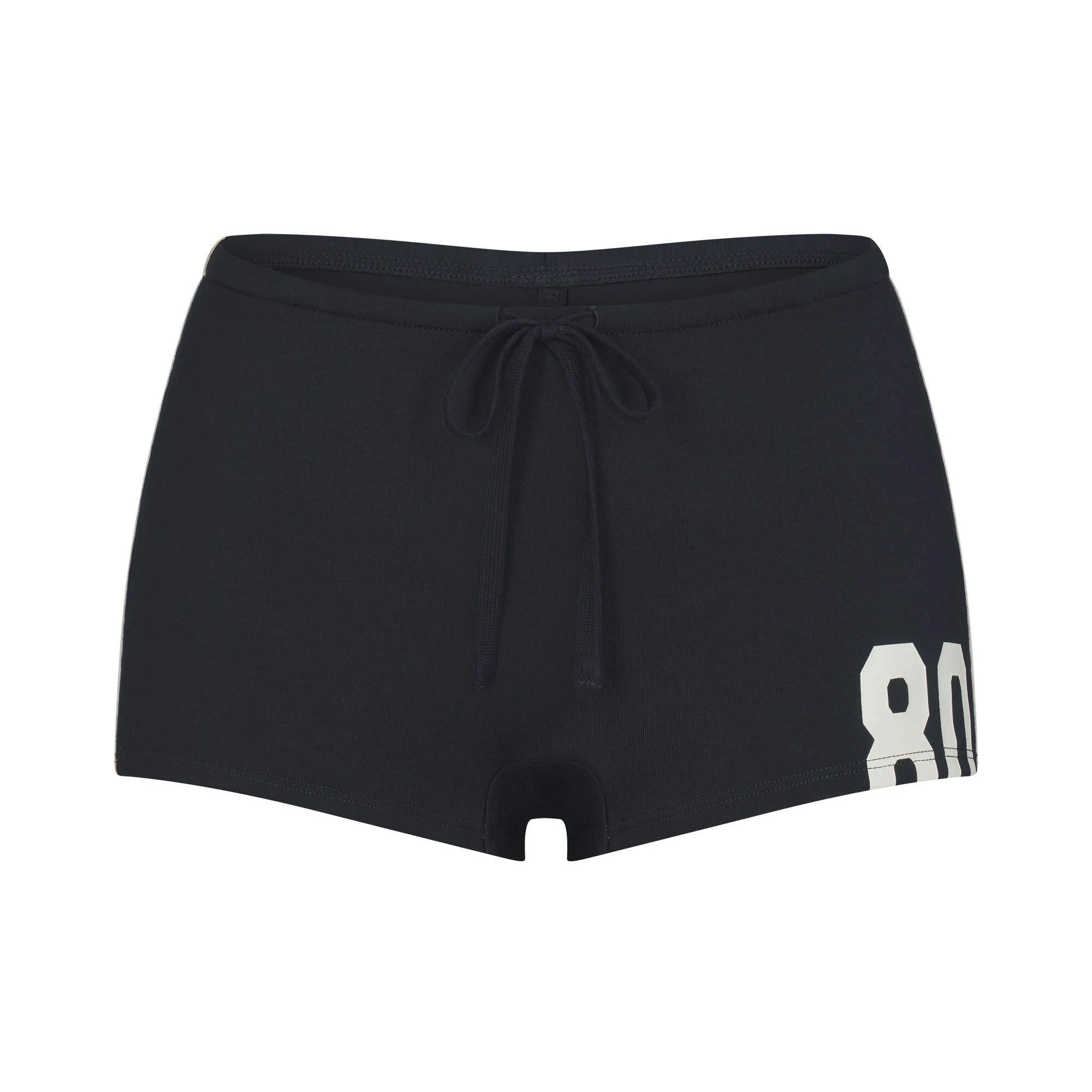 SMOOTH LAYERS MICRO SHORT | ONYX ECRU CONTRAST & LAYS FLAT ON A WHITE BACKGROUND | FLT