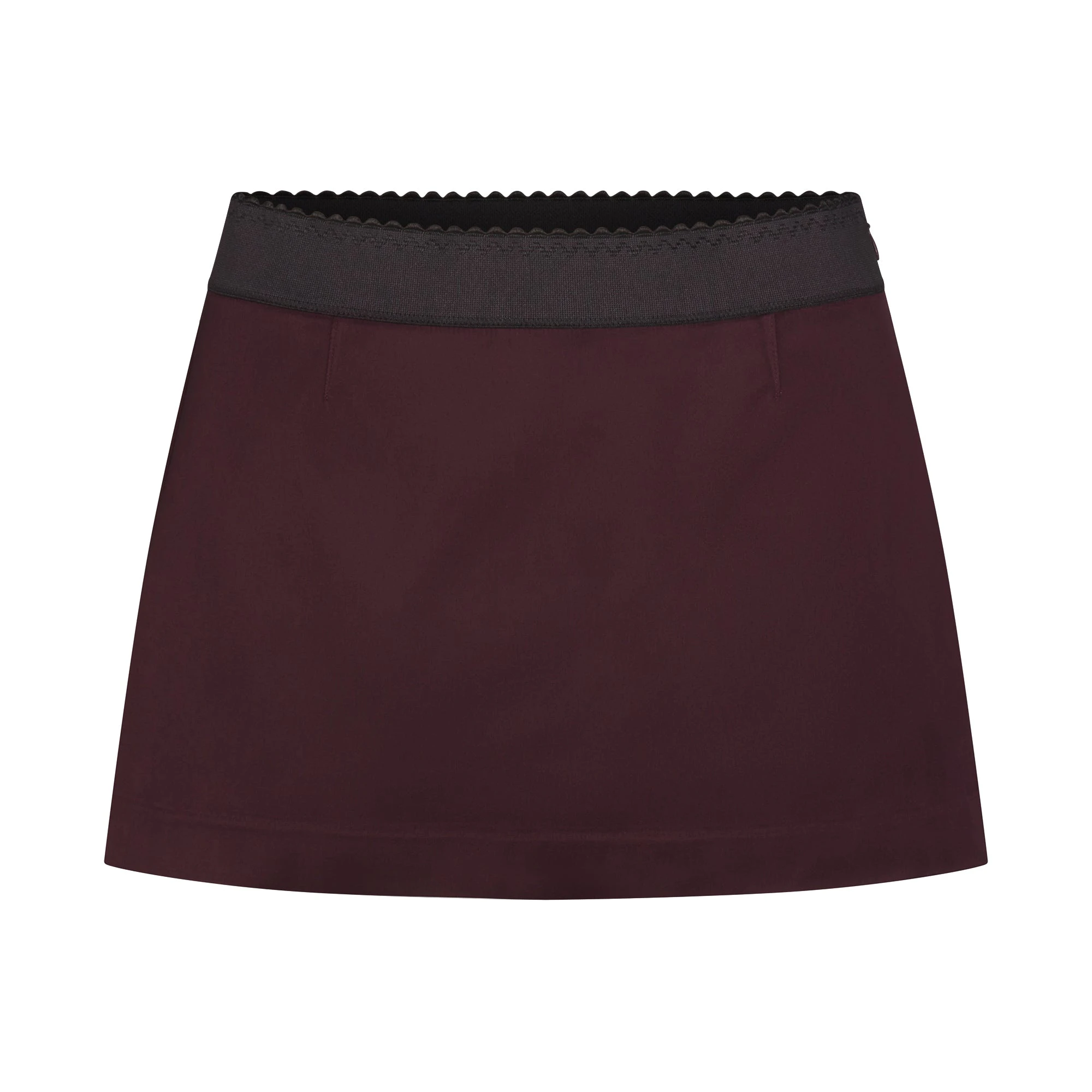 SATIN MINI SKIRT | CURRANT FLAT ON A WHITE BACKGROUND | FLT