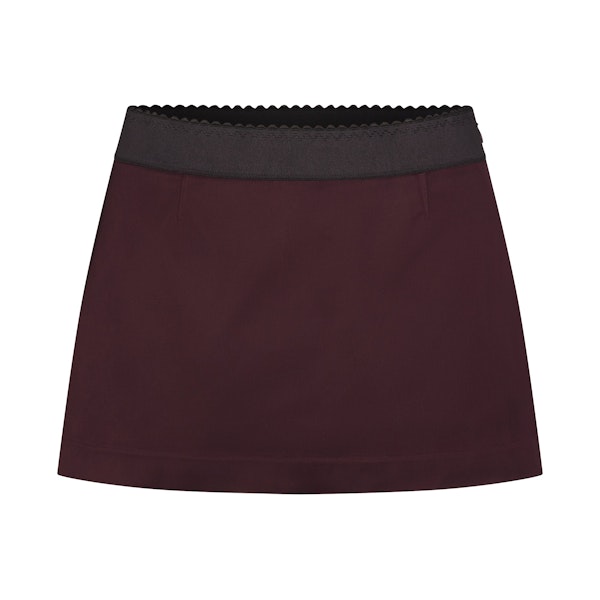 SATIN MINI SKIRT | CURRANT FLAT ON A WHITE BACKGROUND | FLT