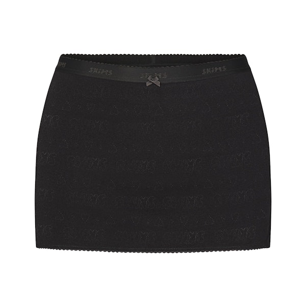 LOGO POINTELLE MICRO SKORT | SOOT FLAT ON A WHITE BACKGROUND | FLT