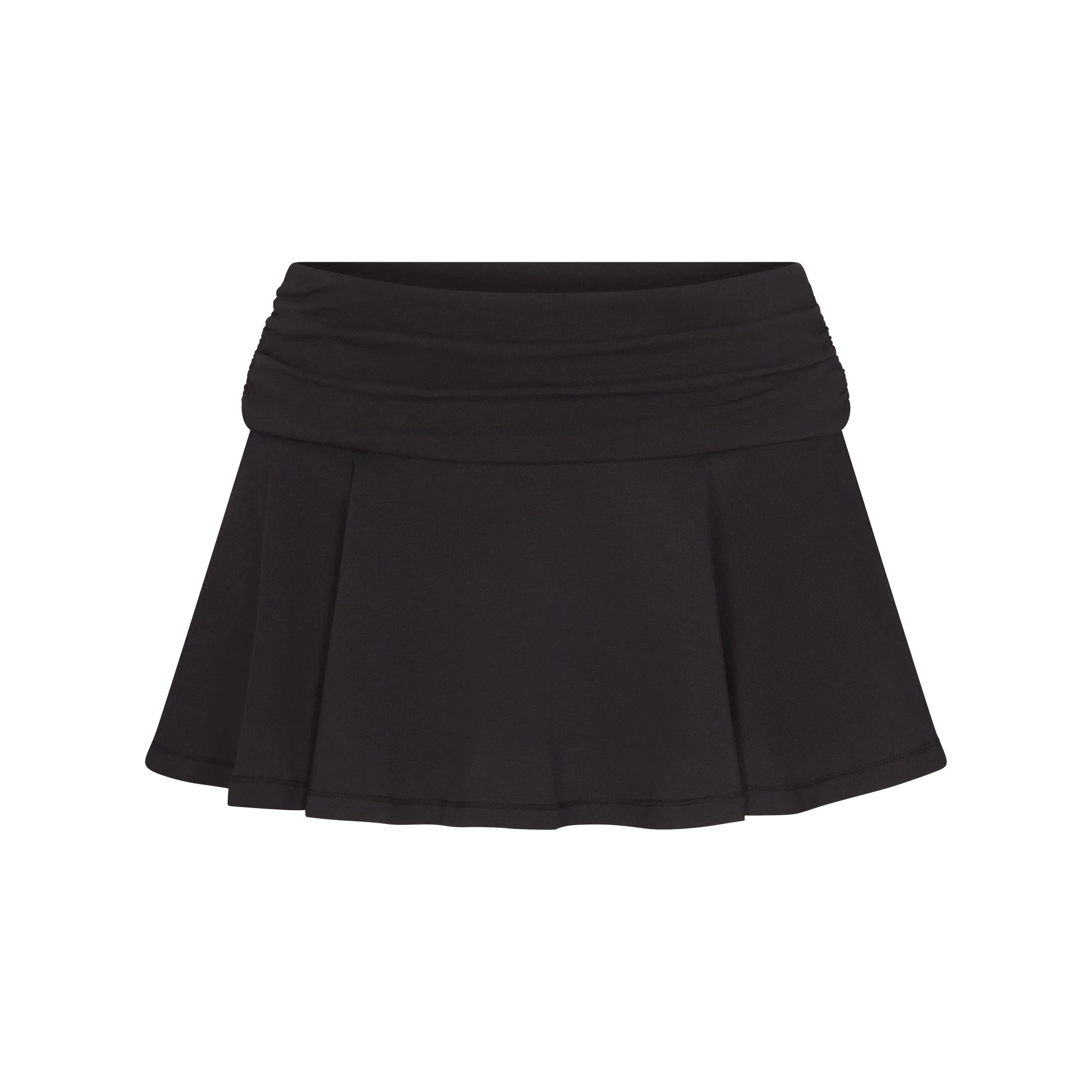 COTTON JERSEY FOLDOVER MINI SKORT | SOOT FLAT ON A WHITE BACKGROUND | FLT