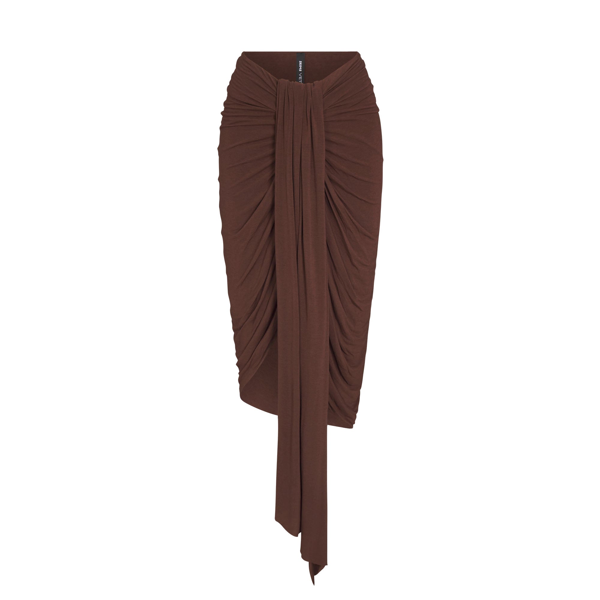 SHEER MODAL DRAPED MIDI SKIRT