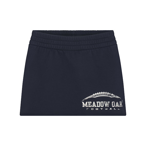 BOYFRIEND FLEECE MINI SKIRT | NAVY MEADOW OAK FLAT ON A WHITE BACKGROUND | FLT