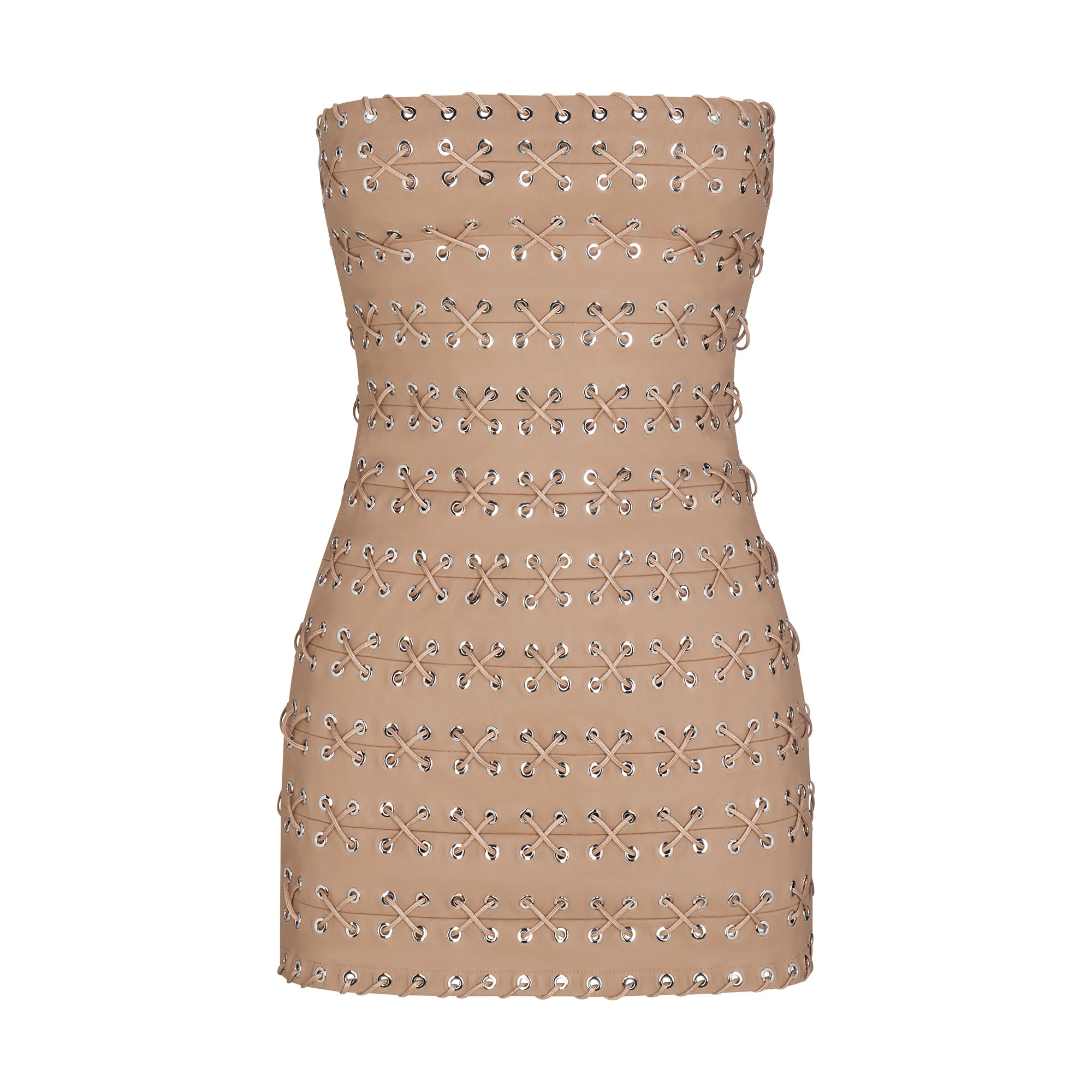 LUDOVIC DE SAINT SERNIN X SKIMS WAXED COTTON MINI DRESS | SIENNA FLAT ON A WHITE BACKGROUND | FLT