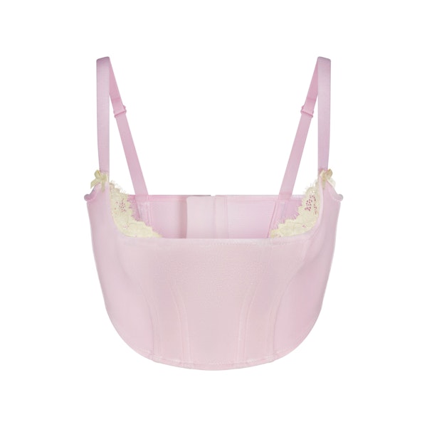 VELVET LACE CORSET | CHERRY BLOSSOM (CORSET TOPS) LAYS FLAT ON A WHITE BACKGROUND | FLT