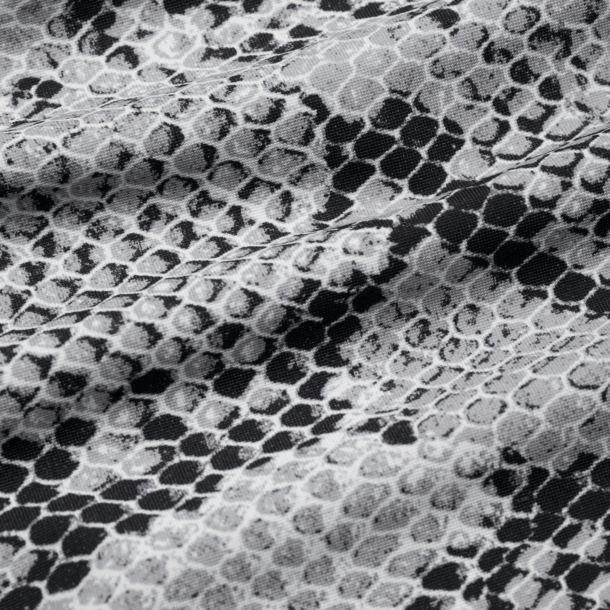 CLING MATTE LONG SLEEVE BUTTON UP | CHROME SNAKESKIN PRINT ADDITIONAL FABRIC DETAILS