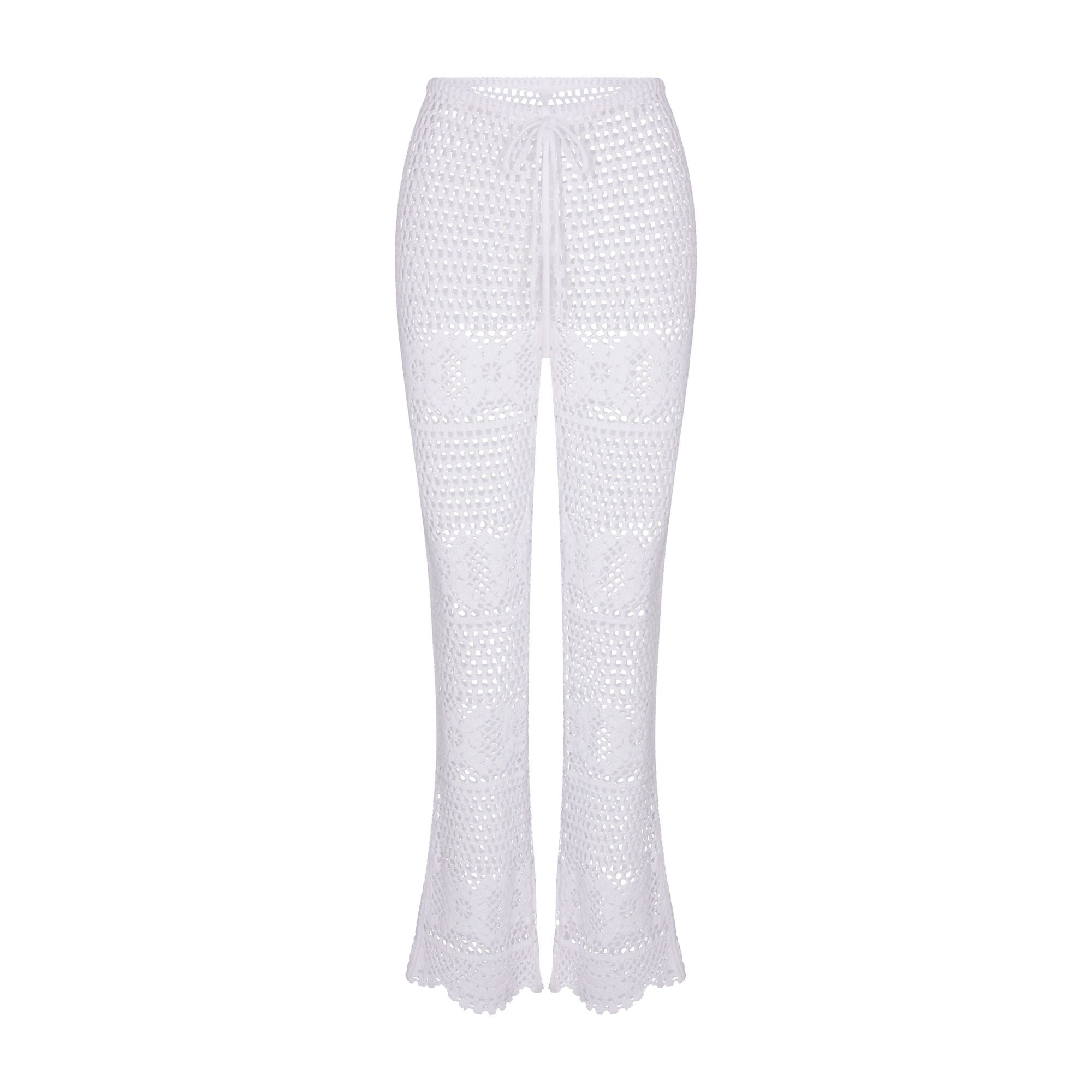 CROCHET COVER-UPS FLARE PANT | SNOW FLAT ON A WHITE BACKGROUND | FLT