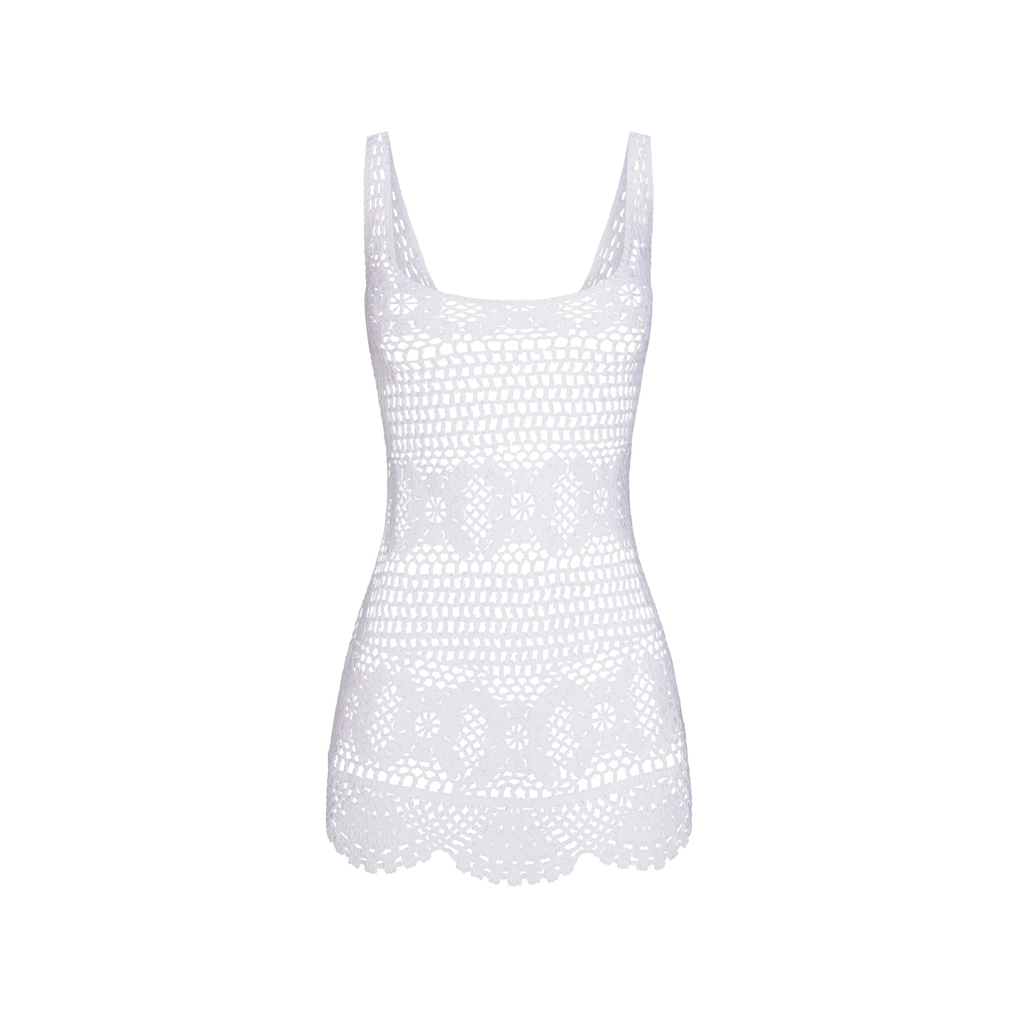 CROCHET COVER-UPS TANK DRESS | SNOW FLAT ON A WHITE BACKGROUND | FLT