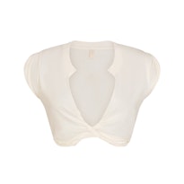 COTTON JERSEY COVER-UPS PLUNGE TWIST TOP