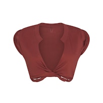 COTTON JERSEY COVER-UPS PLUNGE TWIST TOP