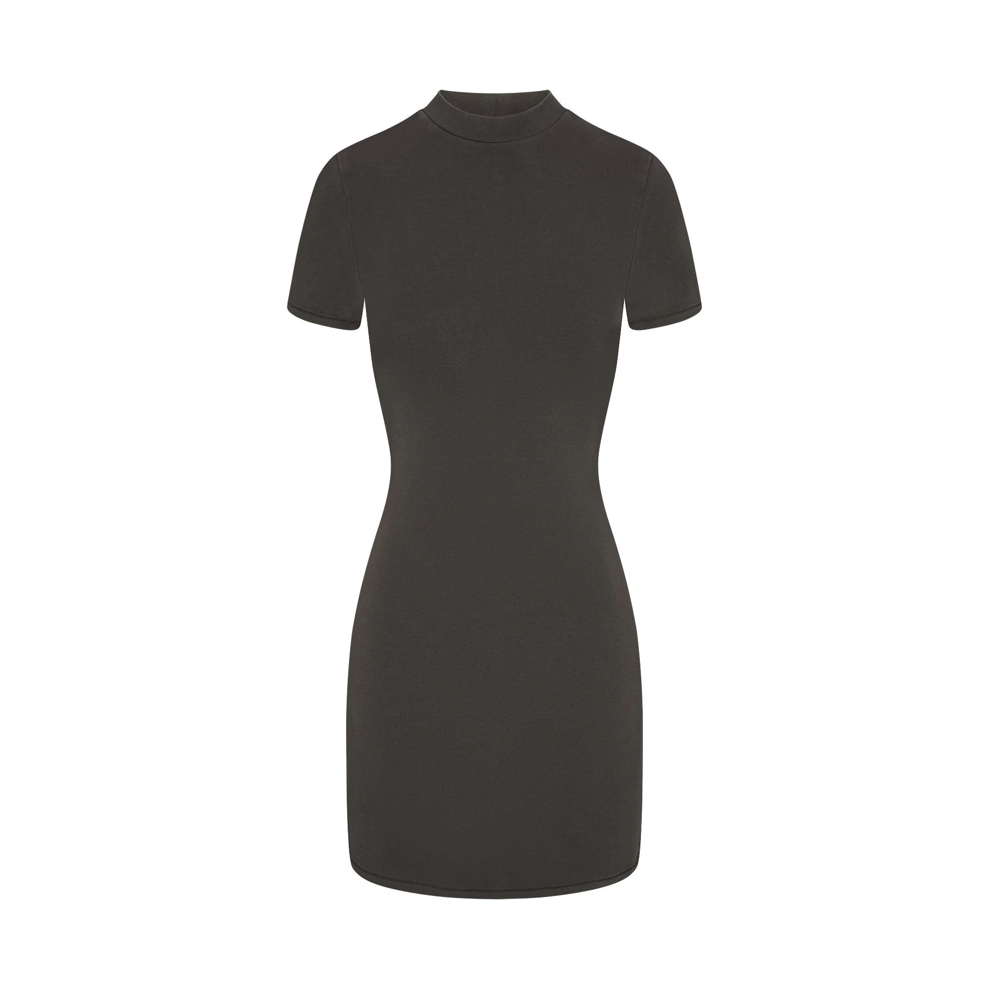 OUTDOOR MOCK NECK MINI DRESS | WASHED ONYX FLAT ON A WHITE BACKGROUND | FLT