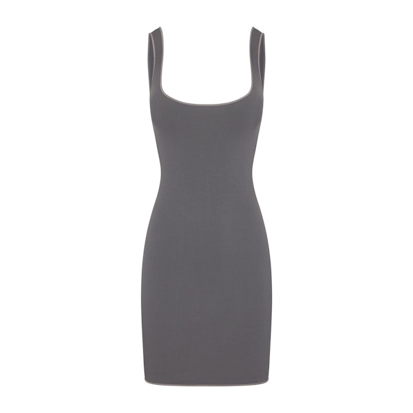 SEAMLESS MODAL TANK MINI DRESS | ASH (MINI DRESSES) FLAT ON A WHITE BACKGROUND | FLT
