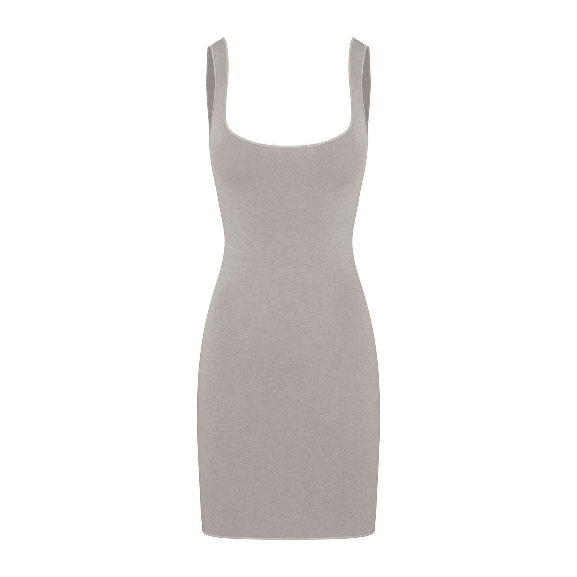 SEAMLESS MODAL TANK MINI DRESS | SMOKE (MINI DRESSES) FLAT ON A WHITE BACKGROUND | FLT