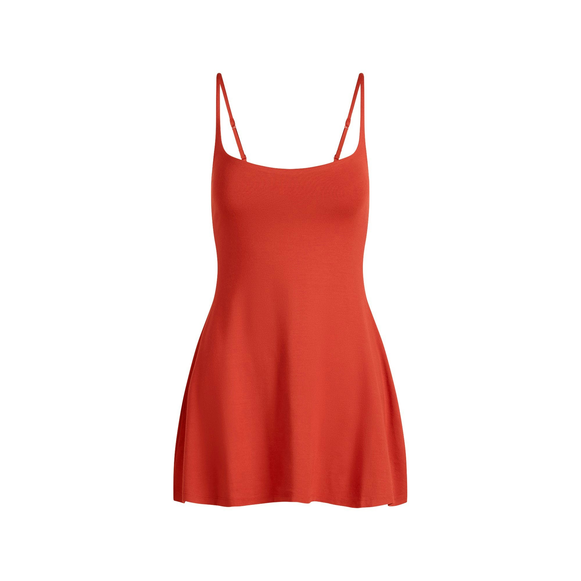 SMOOTH LAYERS SKIMPY STRAP MINI DRESS | TERRA FLAT ON A WHITE BACKGROUND | FLT