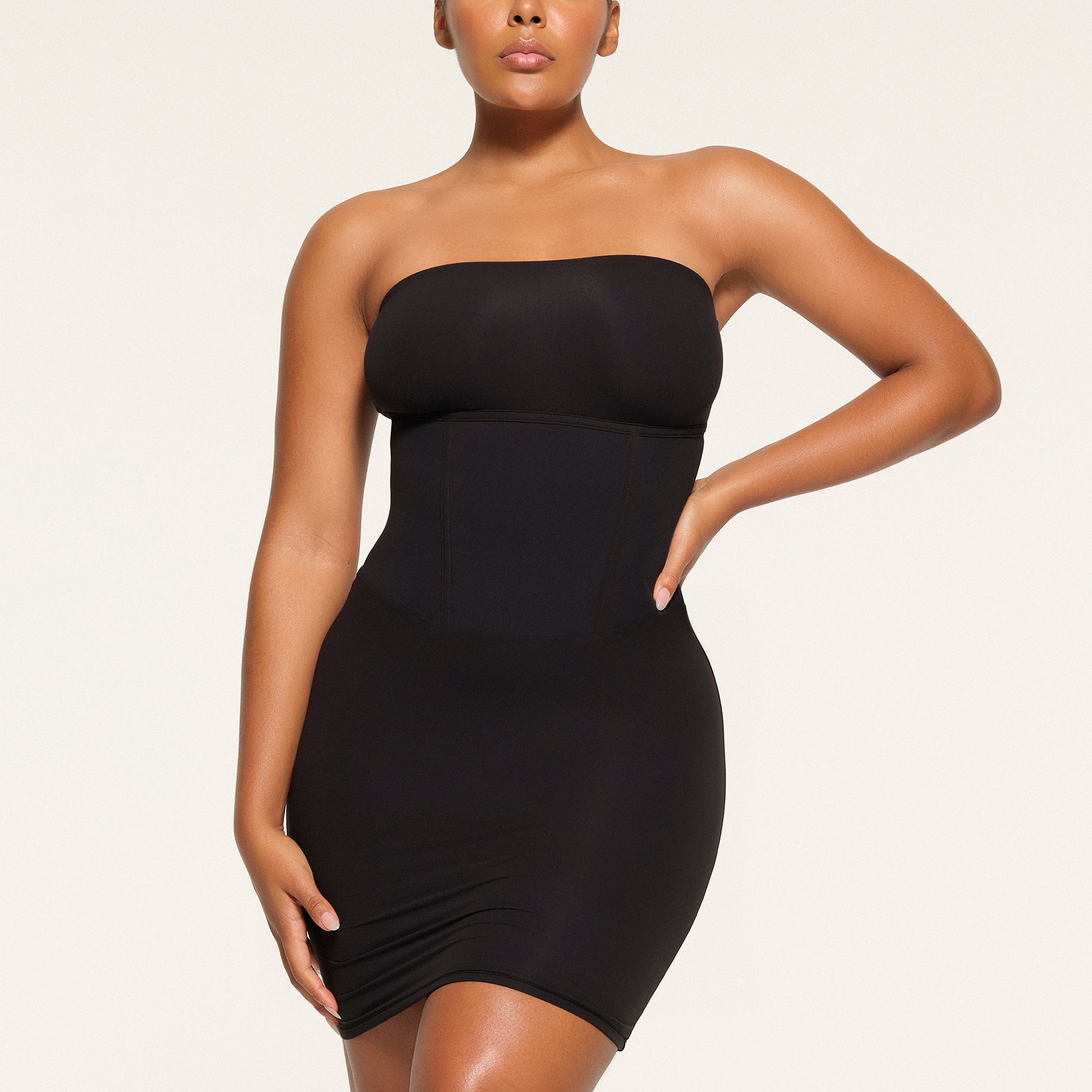 FITS EVERYBODY CORSET MINI TUBE DRESS ONYX