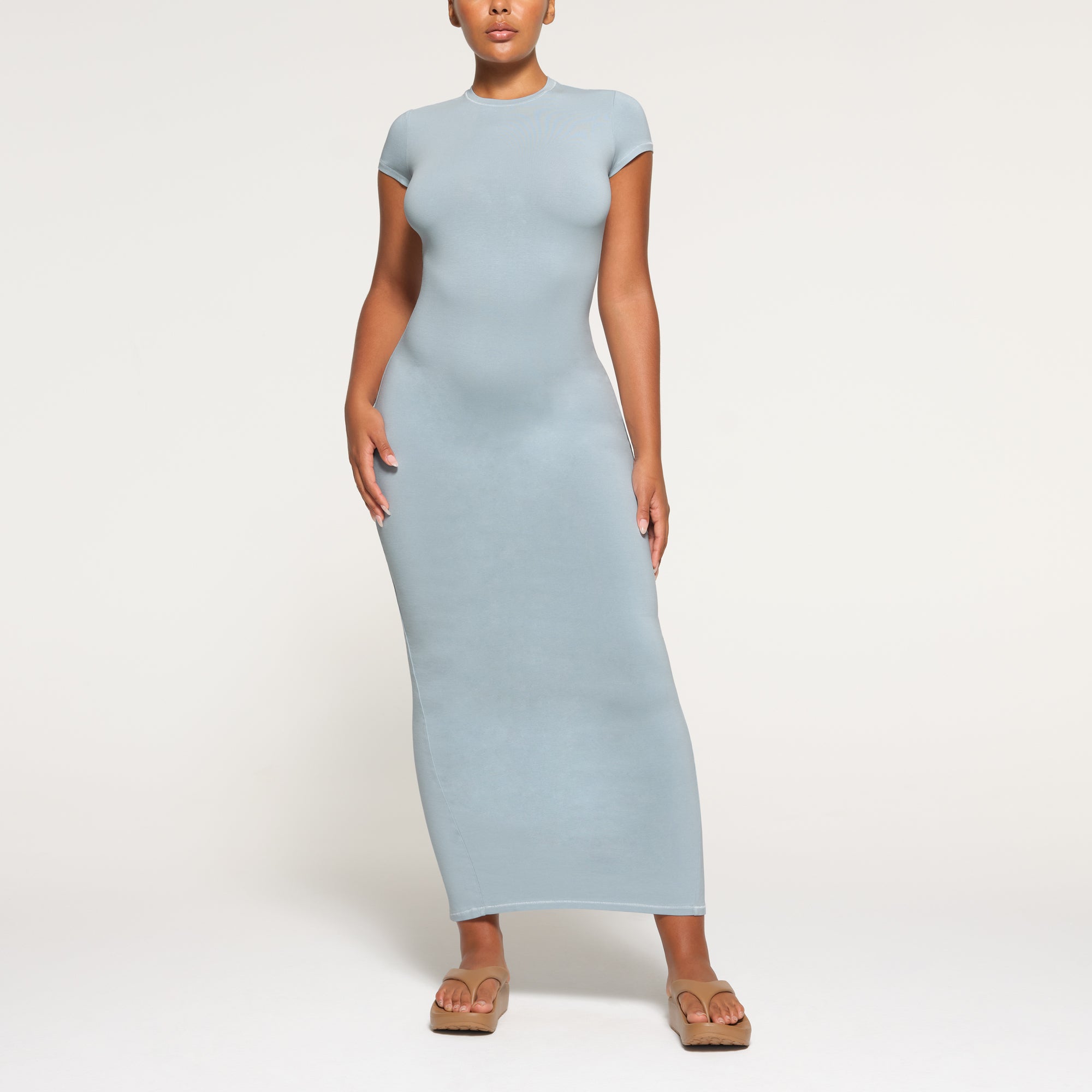 NEW VINTAGE T SHIRT LONG DRESS DENIM