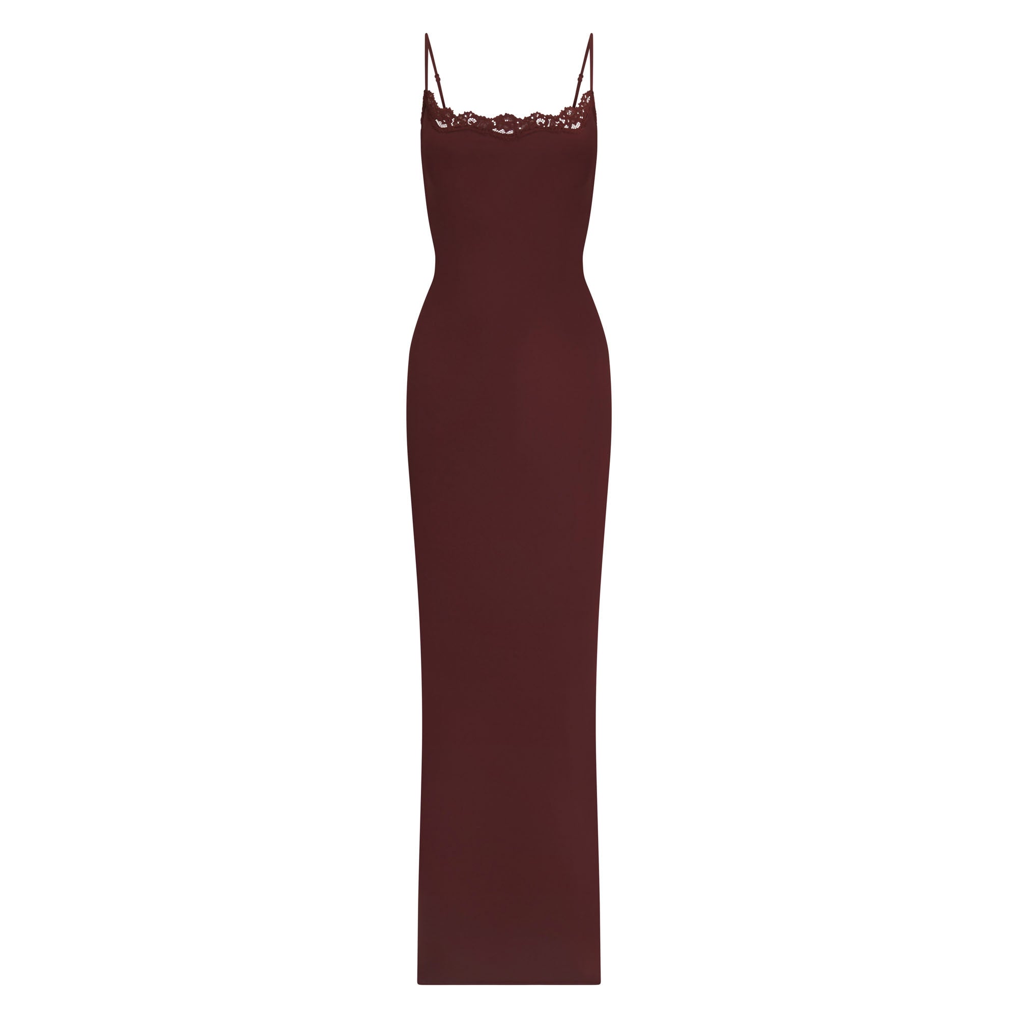 FITS EVERYBODY LACE LONG SLIP DRESS | OXBLOOD