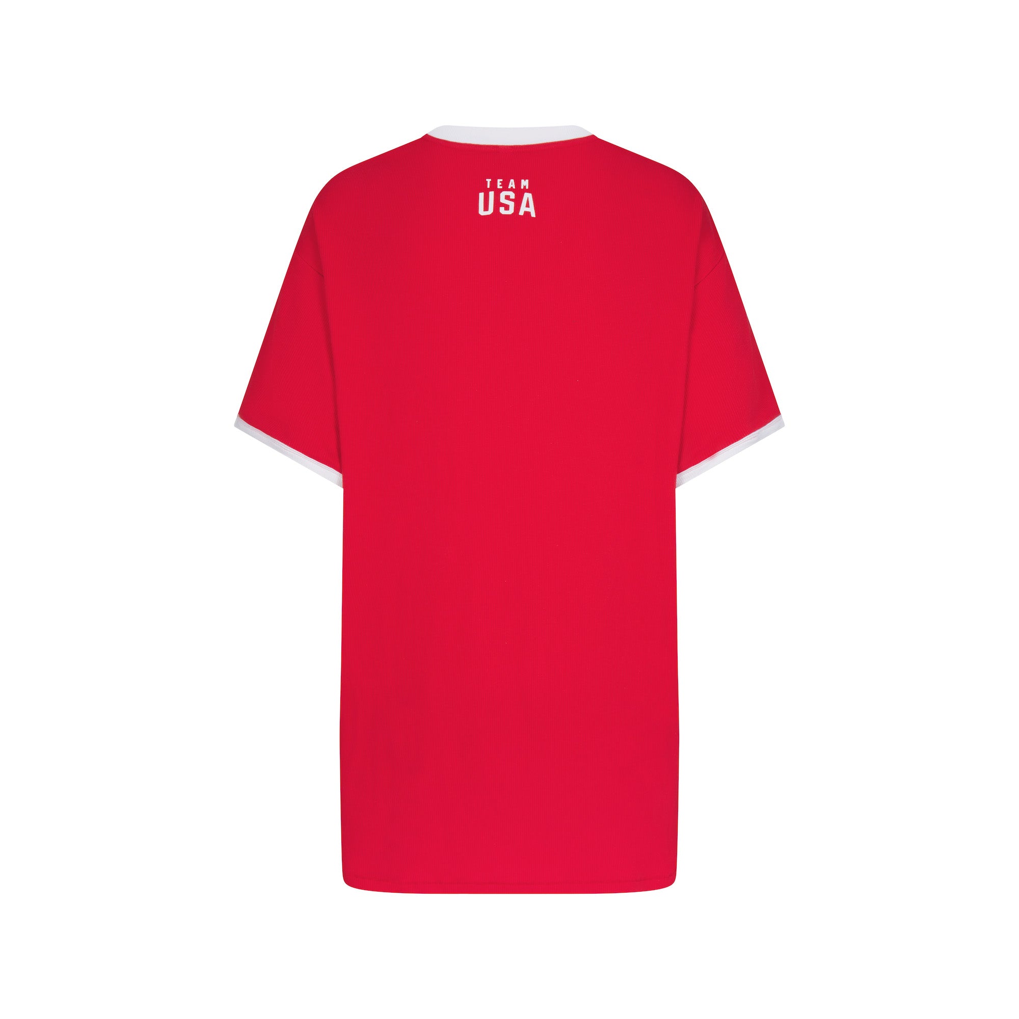 SKIMS FOR TEAM USA COTTON RIB PARALYMPIC T-SHIRT MINI DRESS