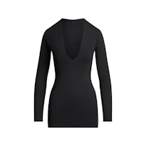 SMOOTH LAYERS DEEP PLUNGE MINI DRESS