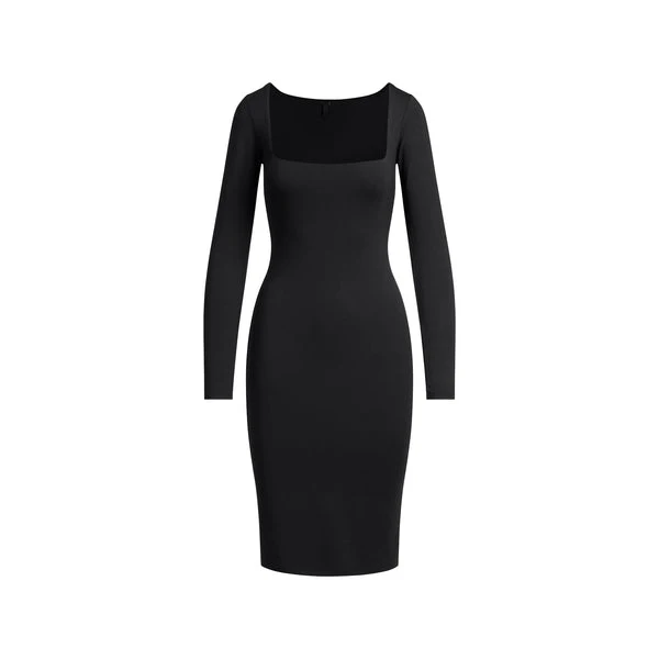 skims corset long sleeve dress SKIMS Fits Everybody Corset Long Sleeve Dress in Onyx Large Sold Out