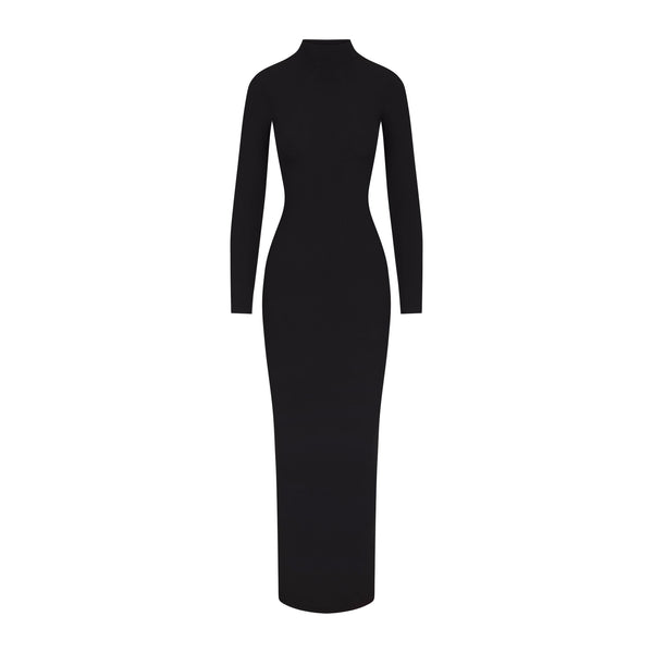 SKIMS Black Soft Lounge Long Sleeve Maxi Dress