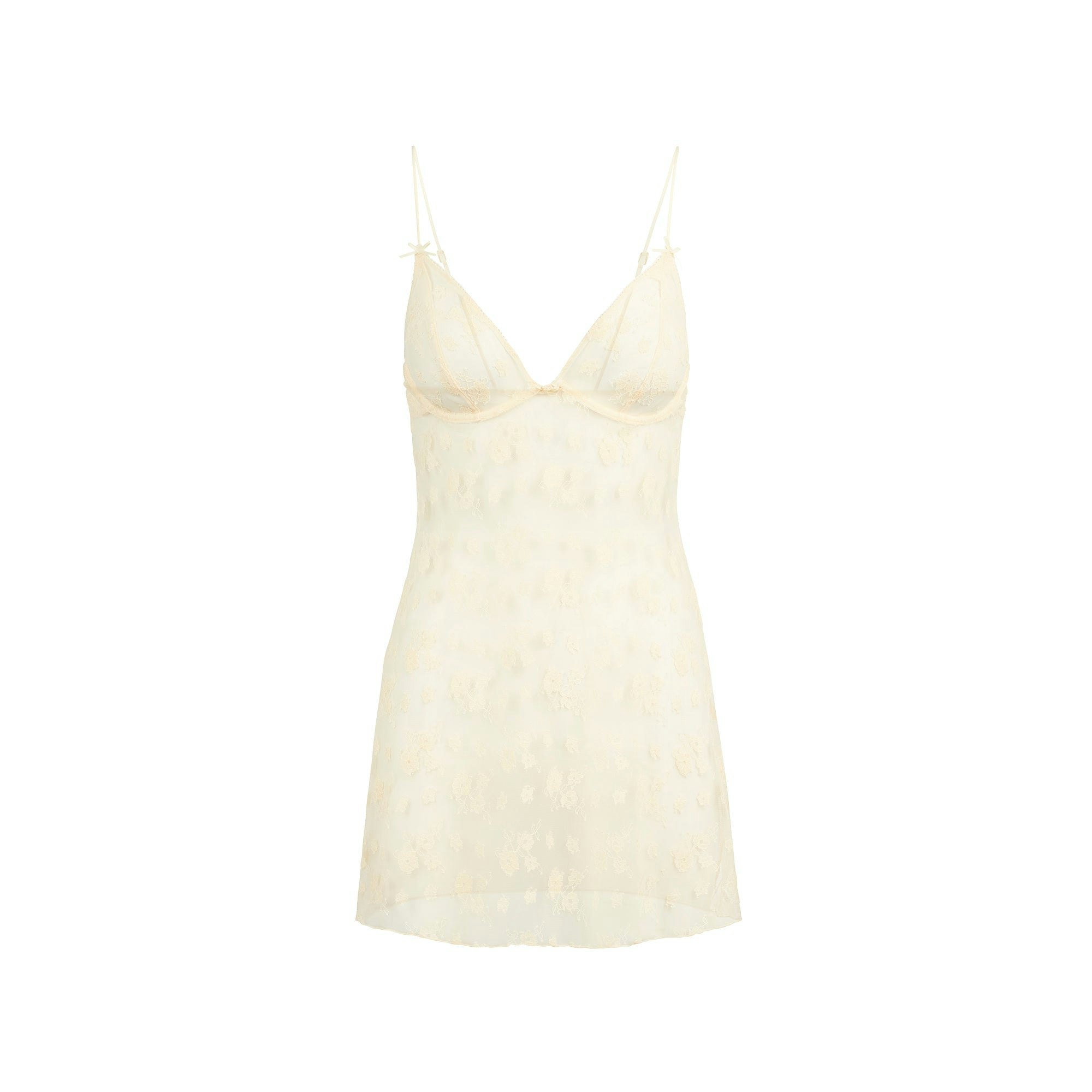 SPRING INTIMATES UNDERWIRE SLIP DRESS | BUTTER TWO TONE FLAT ON A WHITE BACKGROUND | FLT