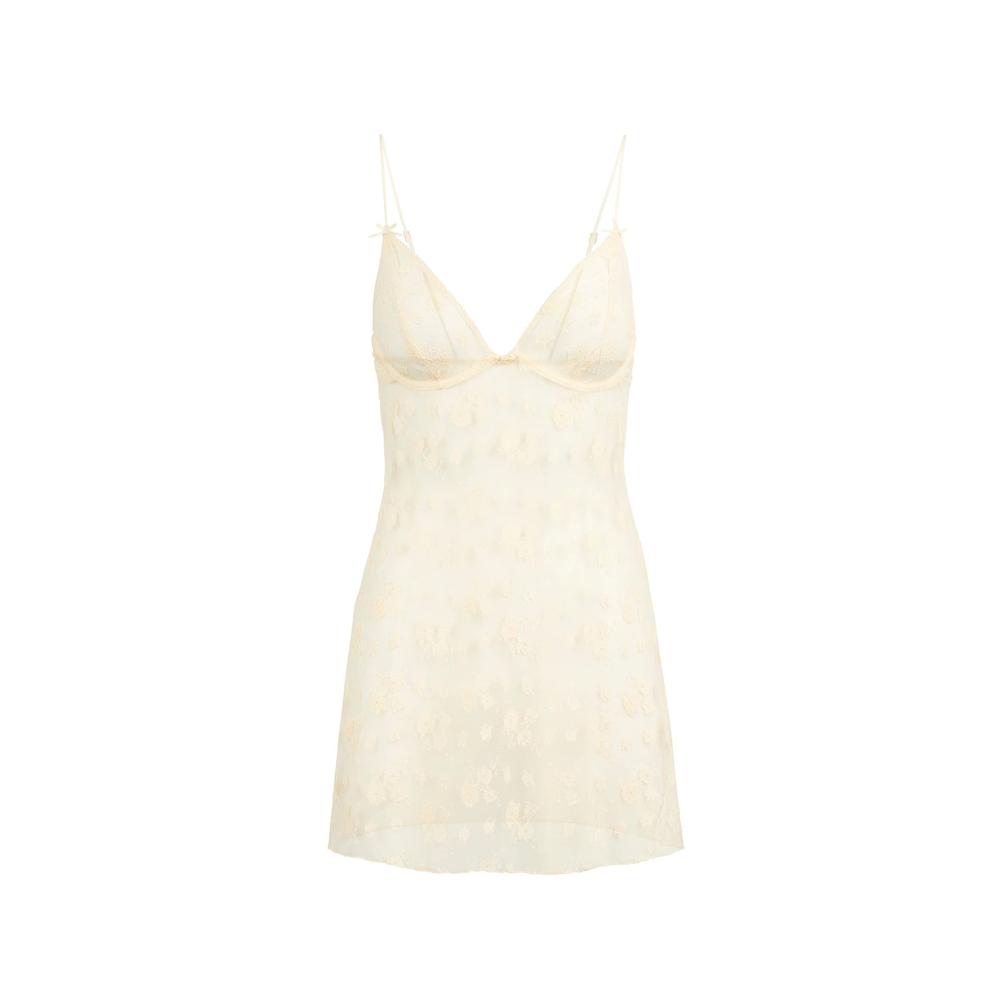 SPRING INTIMATES UNDERWIRE SLIP DRESS | BUTTER TWO TONE FLAT ON A WHITE BACKGROUND | FLT
