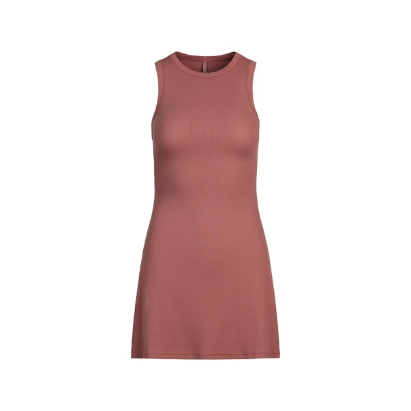 COTTON RIB TANK MINI DRESS | REDWOOD FLAT ON A WHITE BACKGROUND | FLT