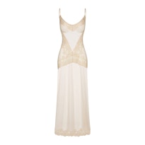 EMBROIDERED LINGERIE LONG SLIP DRESS