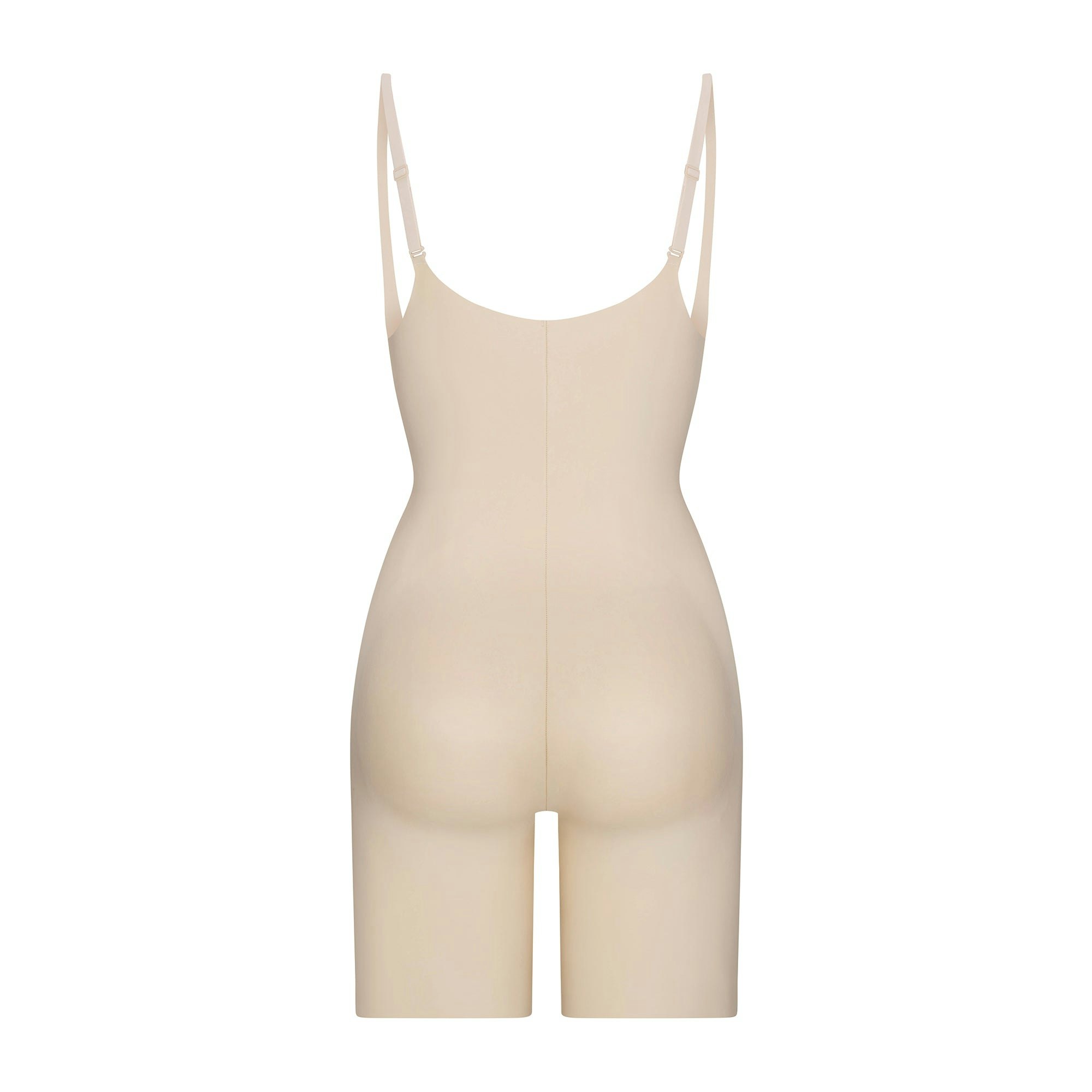SKIMS BODY BUTT ENHANCING OPEN BUST PADDED BODYSUIT | SAND FLAT ON A WHITE BACKGROUND | FLT | FLT