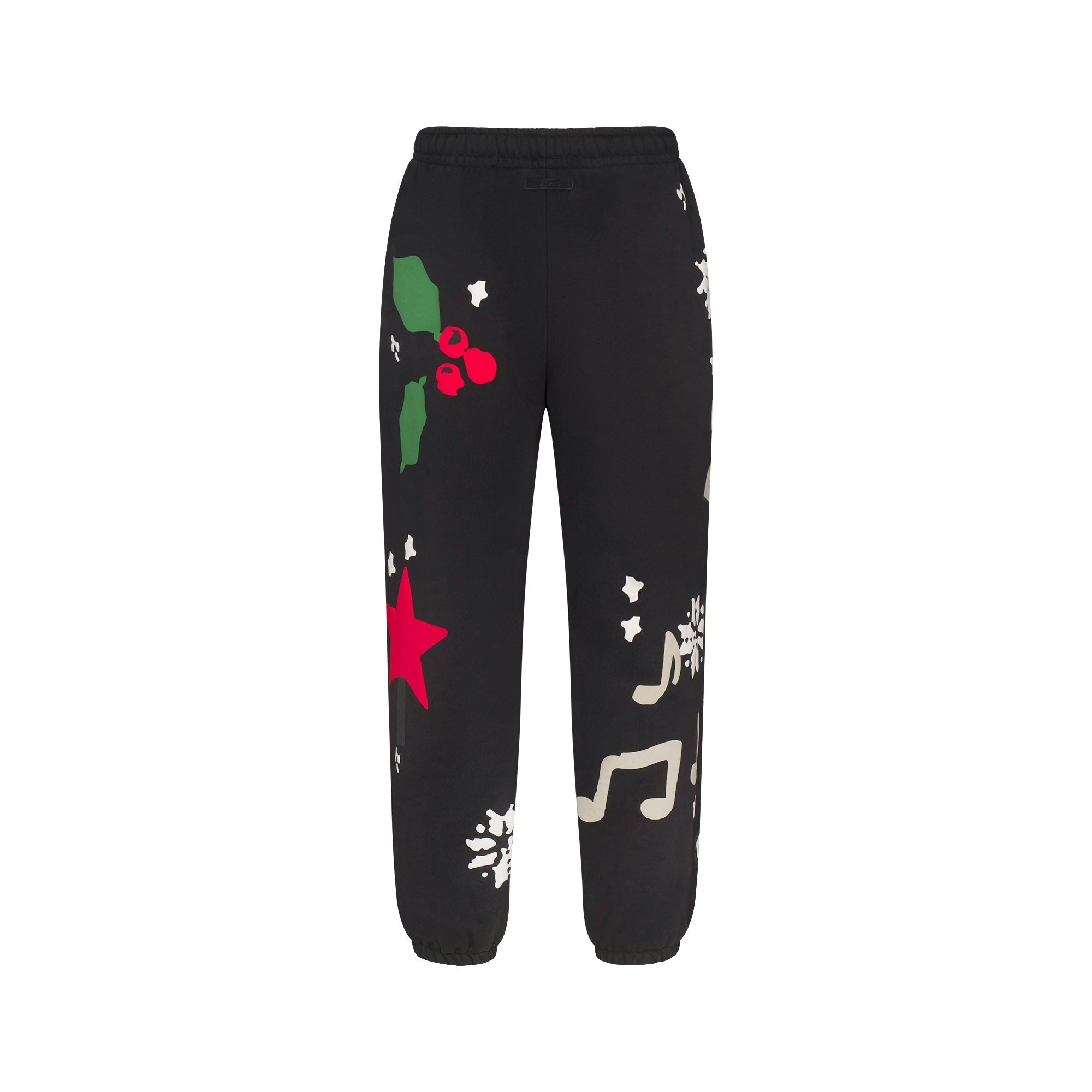 CACTUS PLANT FLEA MARKET X SKIMS HEAVYWEIGHT FLEECE MENS JOGGER | ONYX DOVE PRINT FLAT ON A WHITE BACKGROUND