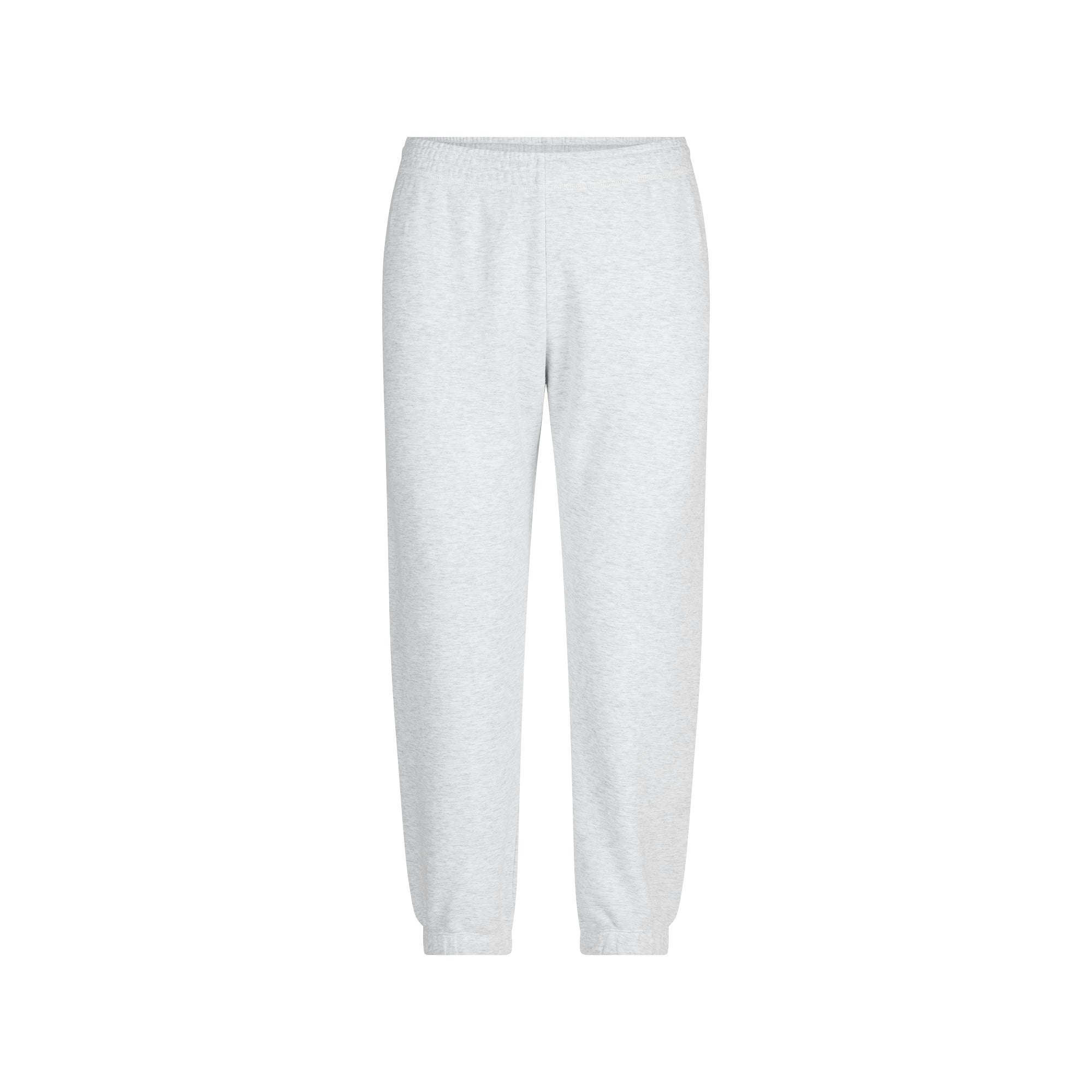 COTTON FLEECE LOW RISE CAPRI JOGGER | LIGHT HEATHER GREY FLAT ON A WHITE BACKGROUND @ | FLT