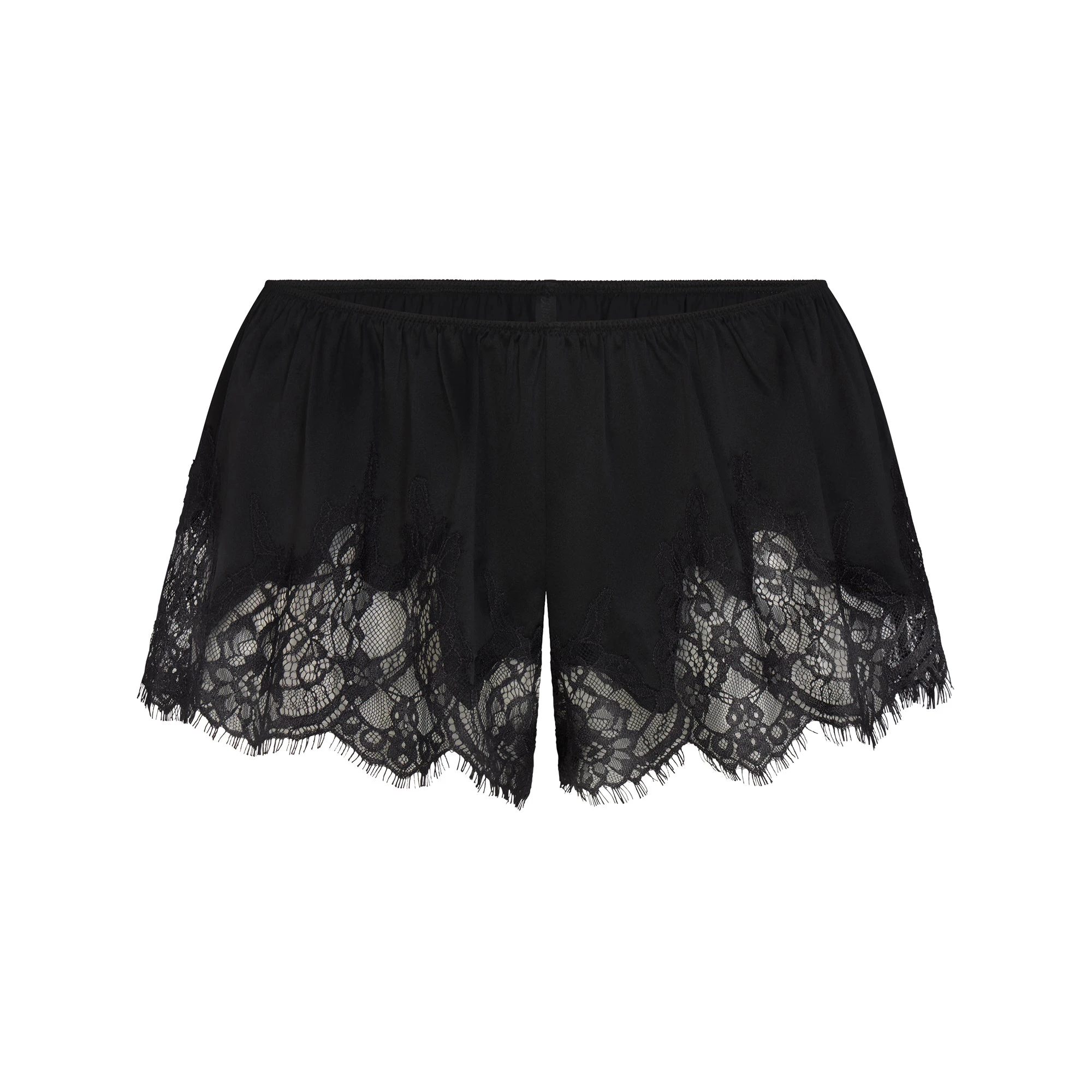 SILK LACE SHORT | ONYX FLAT ON A WHITE BACKGROUND | FLT