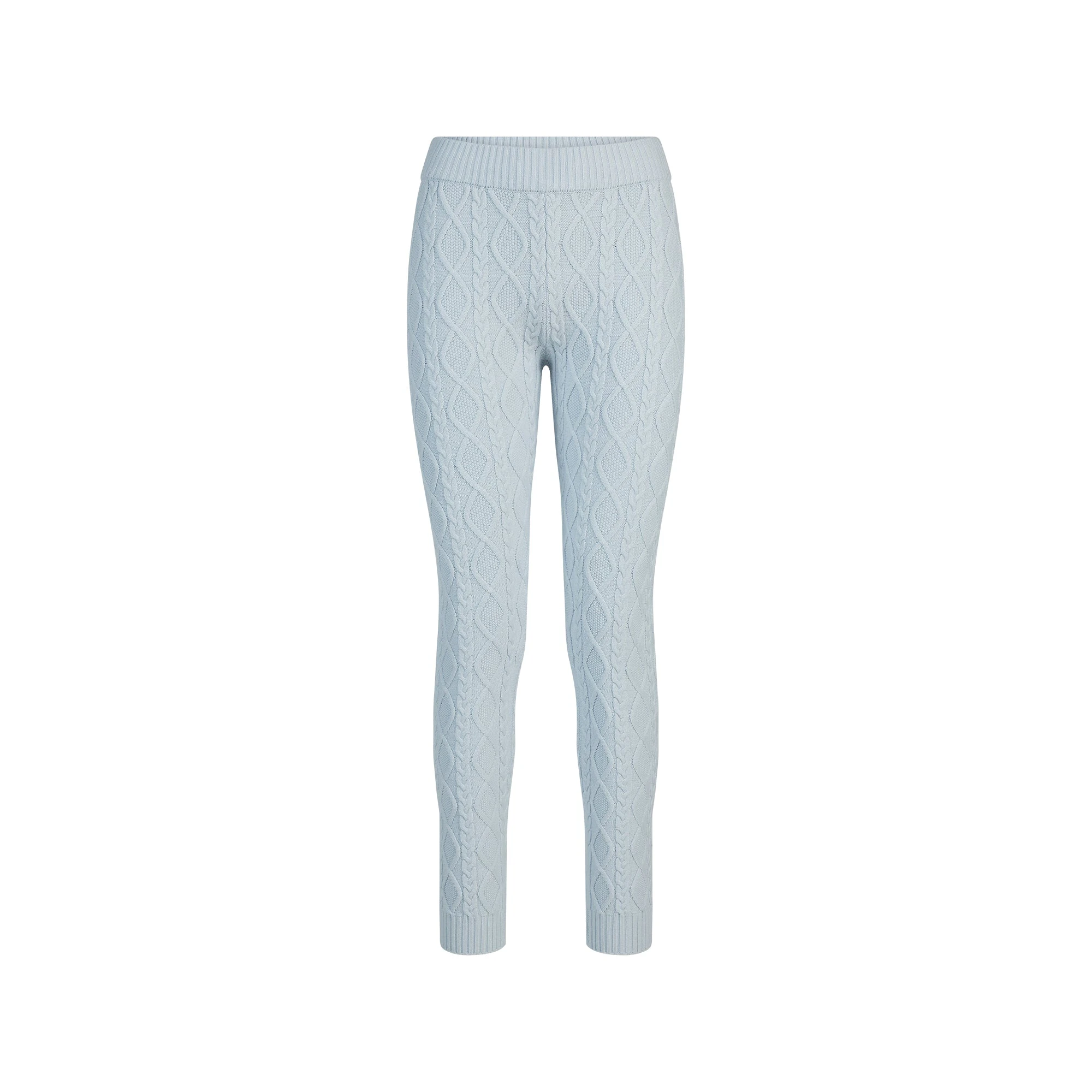 SWEATER KNITS CABLE LEGGING | ZEN BLUE FLAT ON A WHITE BACKGROUND | FLT