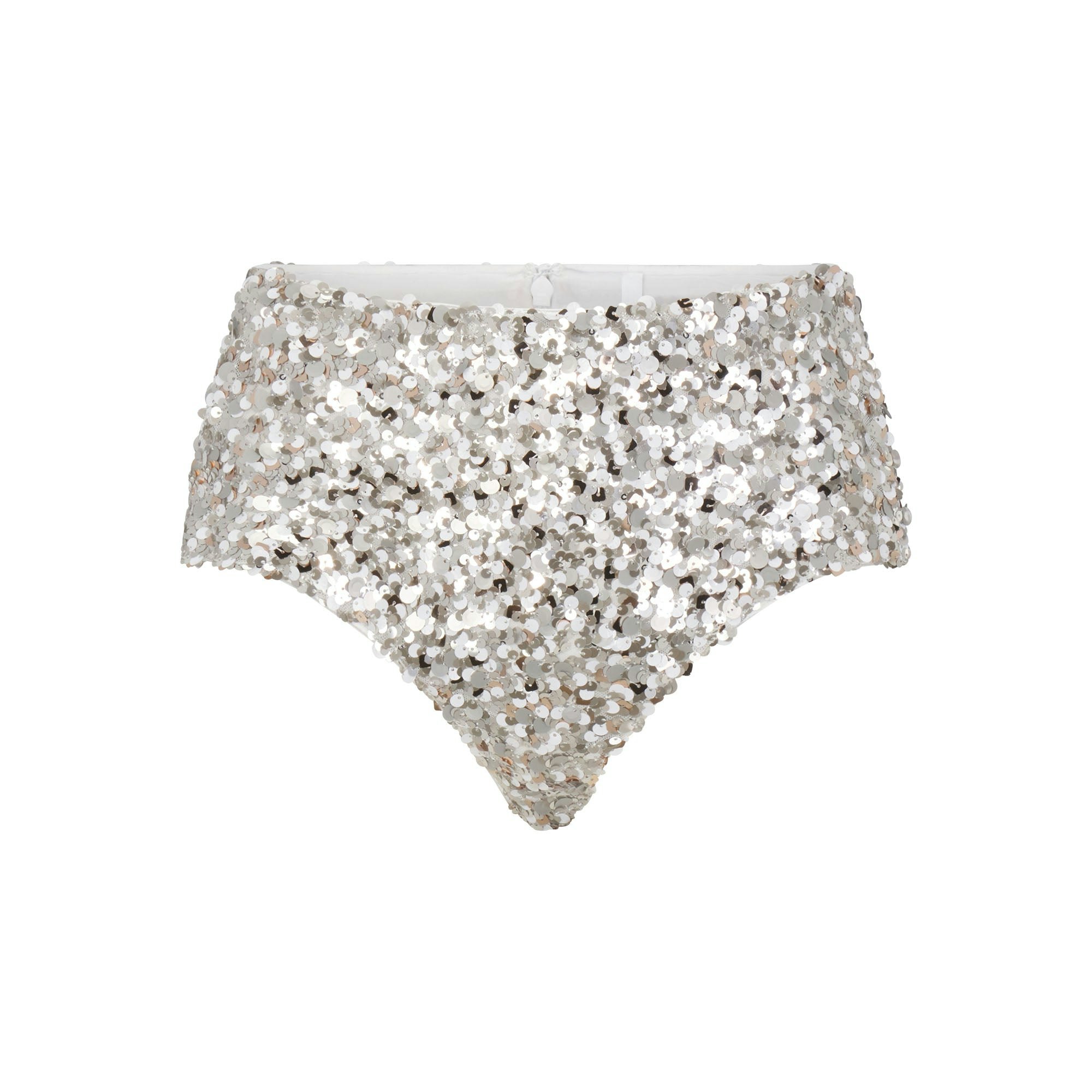 NOVELTY INTIMATES SEQUIN BRALETTE AND HIPSTER SET | SNOW FLAT ON A WHITE BACKGROUND | FLT