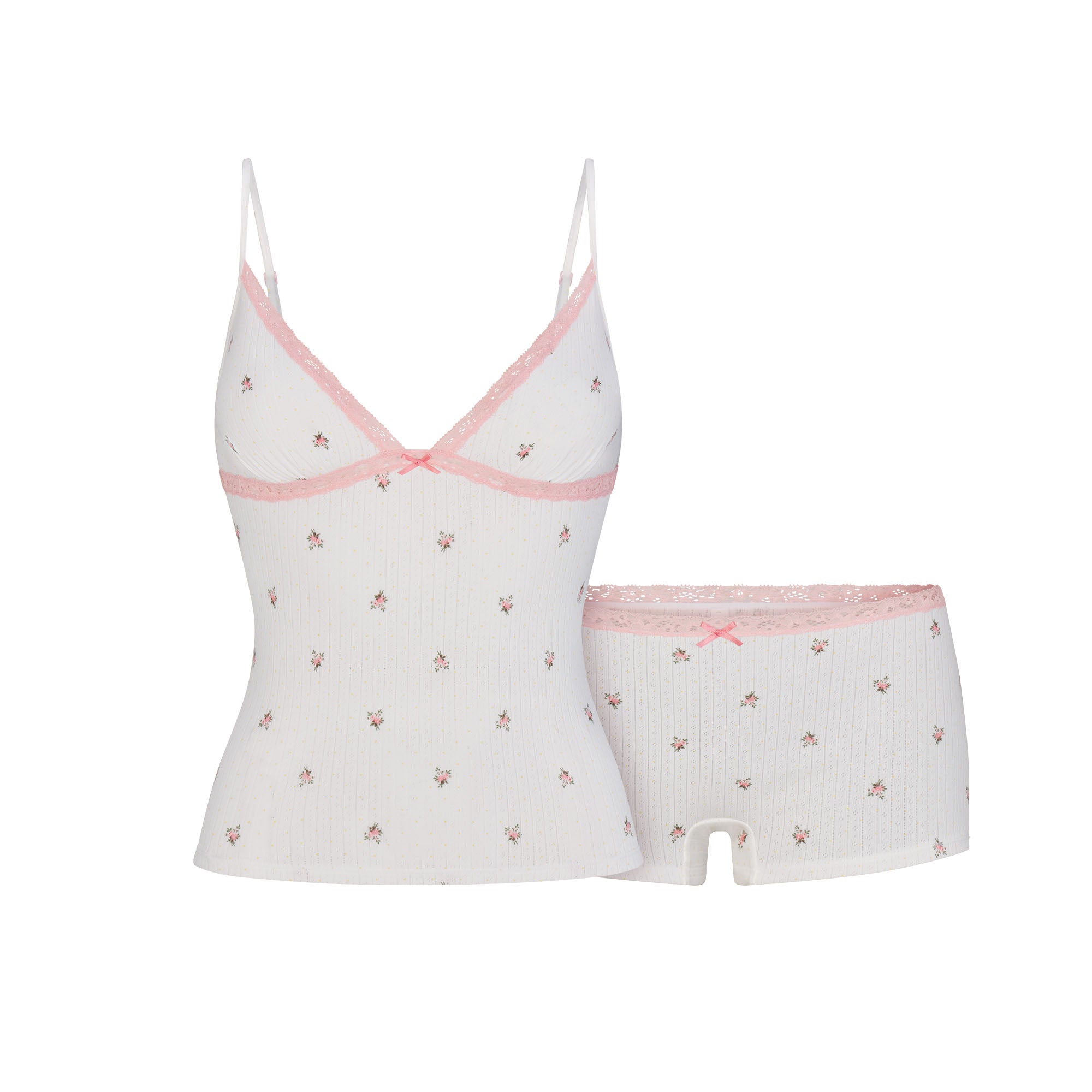 POINTELLE LACE CAMI AND BOY SHORT SET