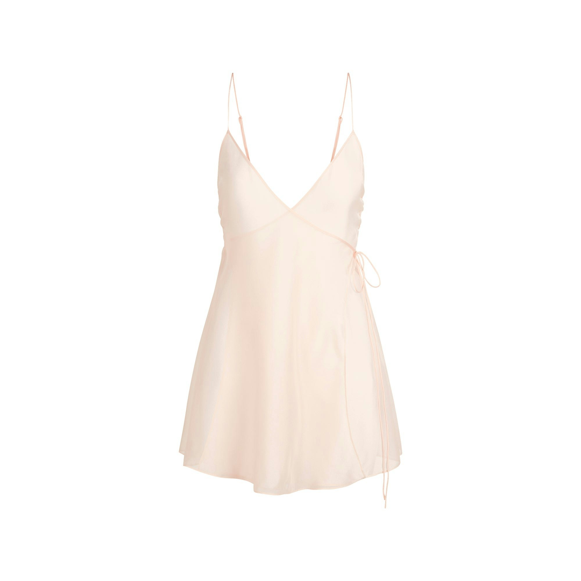 SKIMS ROMANCE MINI SLIP DRESS | PRIMROSE FLAT ON A WHITE BACKGROUND | FLT
