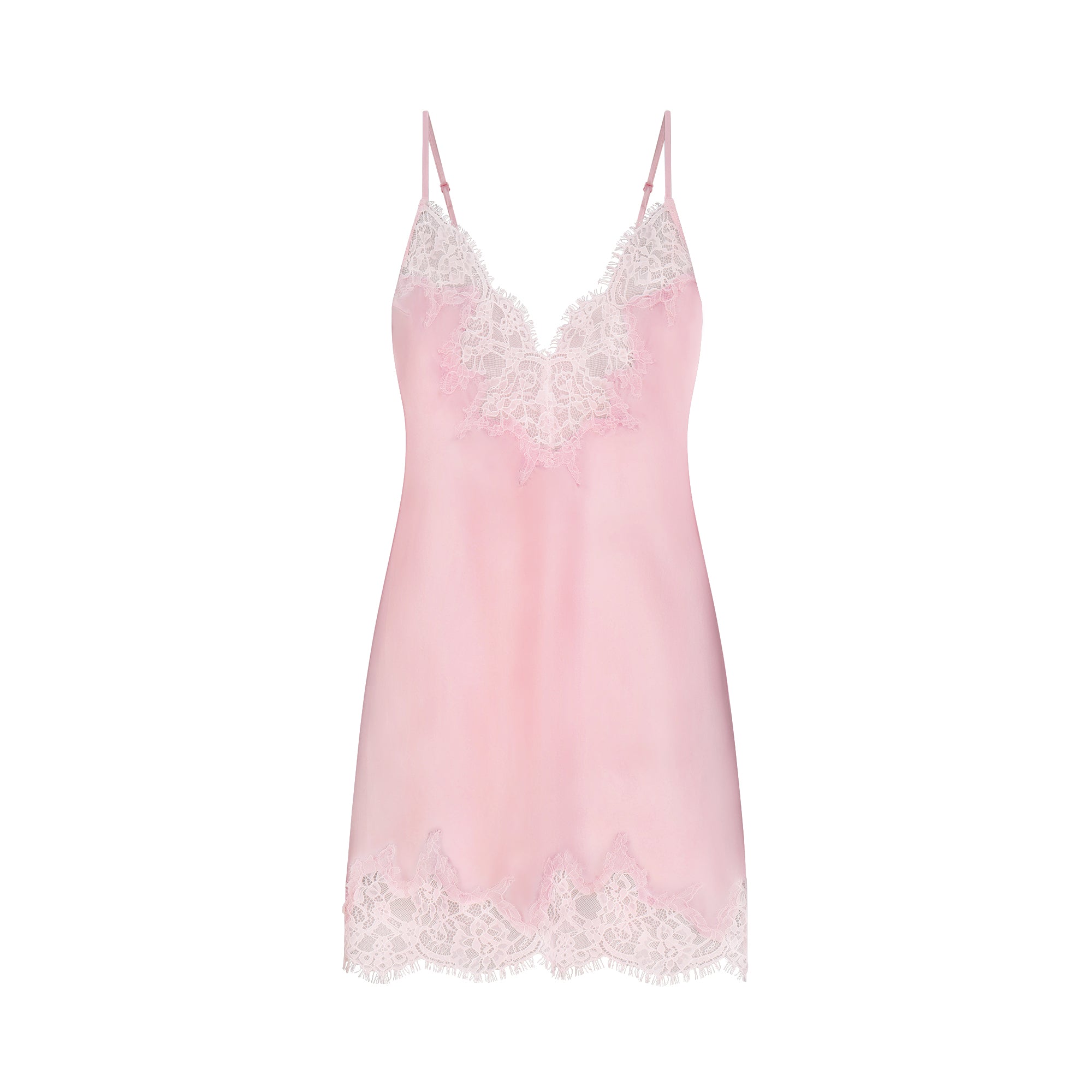 SILK LACE MINI SLIP DRESS | PEONY TONAL FLAT ON A WHITE BACKGROUND | FLT